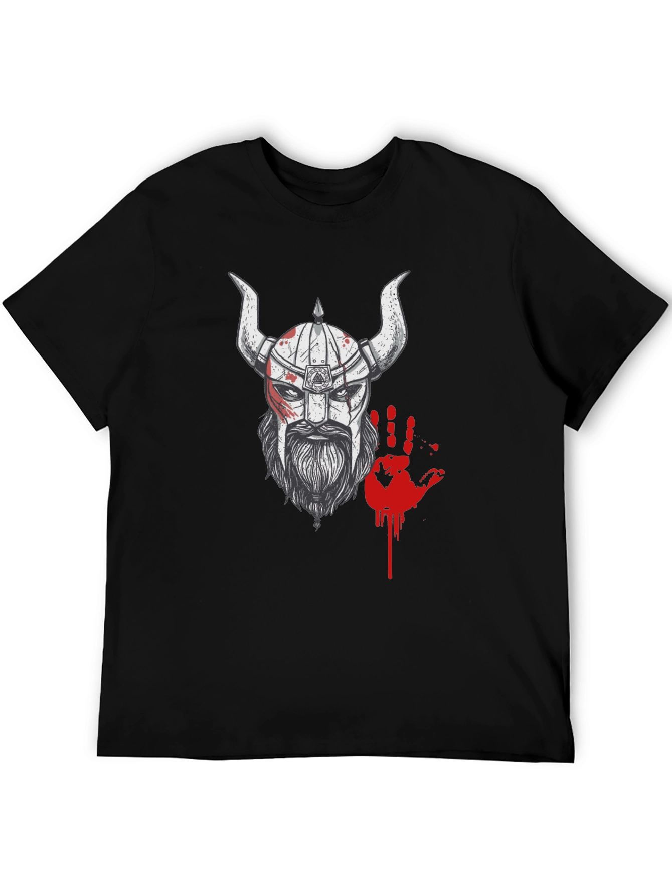 Viking Warrior Graphic Tee - Black