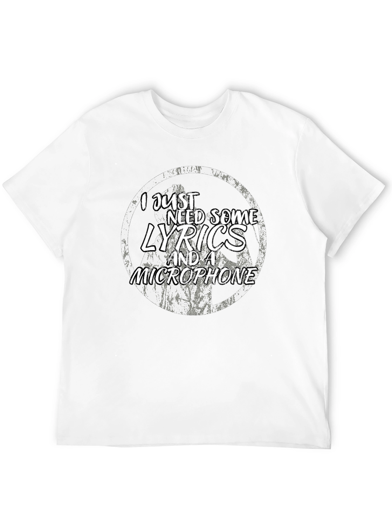 Lyrics & Microphone Graphic Tee - Singer Musician T-Shirt