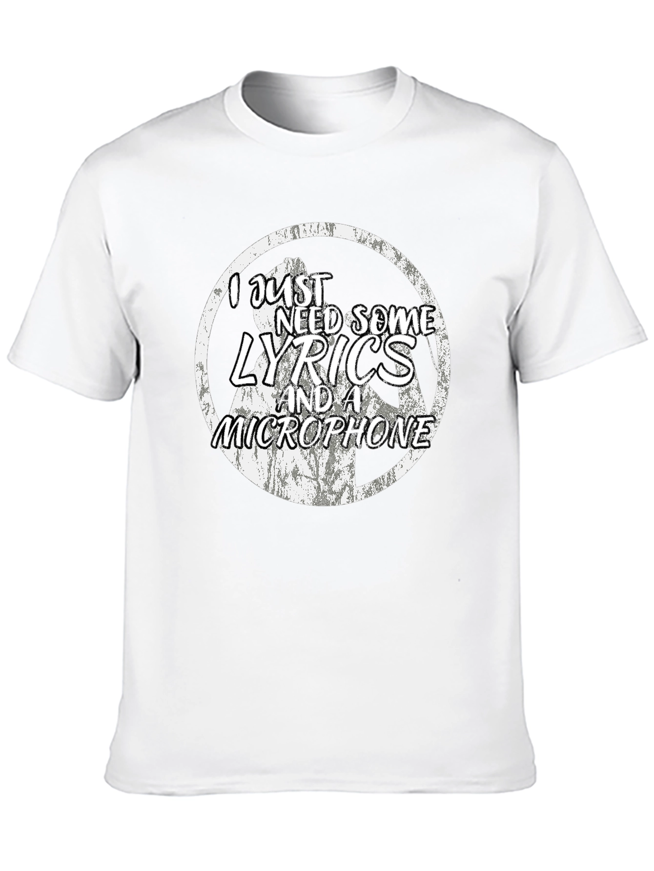 Lyrics & Microphone Graphic Tee - Singer Musician T-Shirt