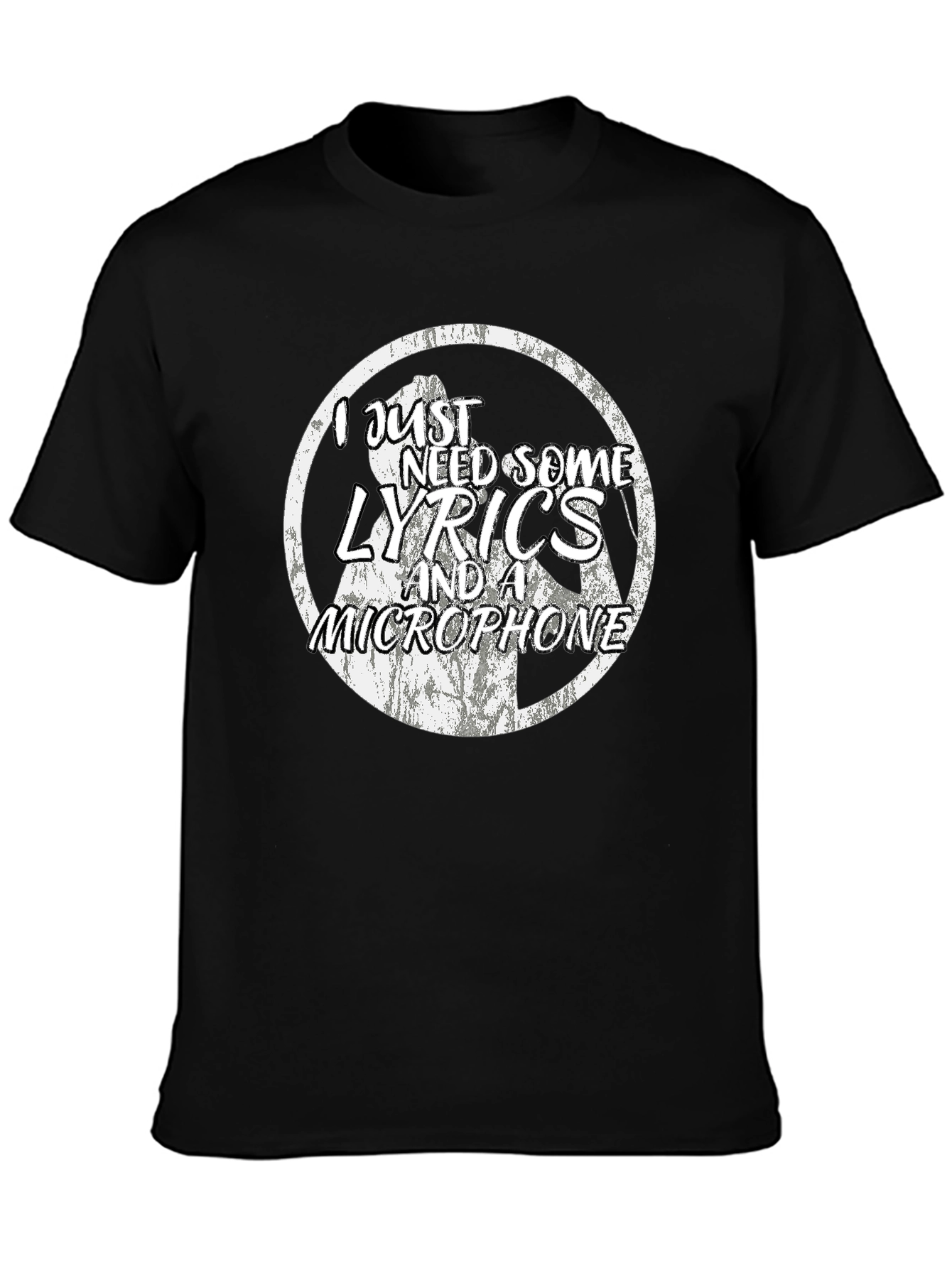 Lyrics & Microphone Graphic Tee - Singer Musician T-Shirt