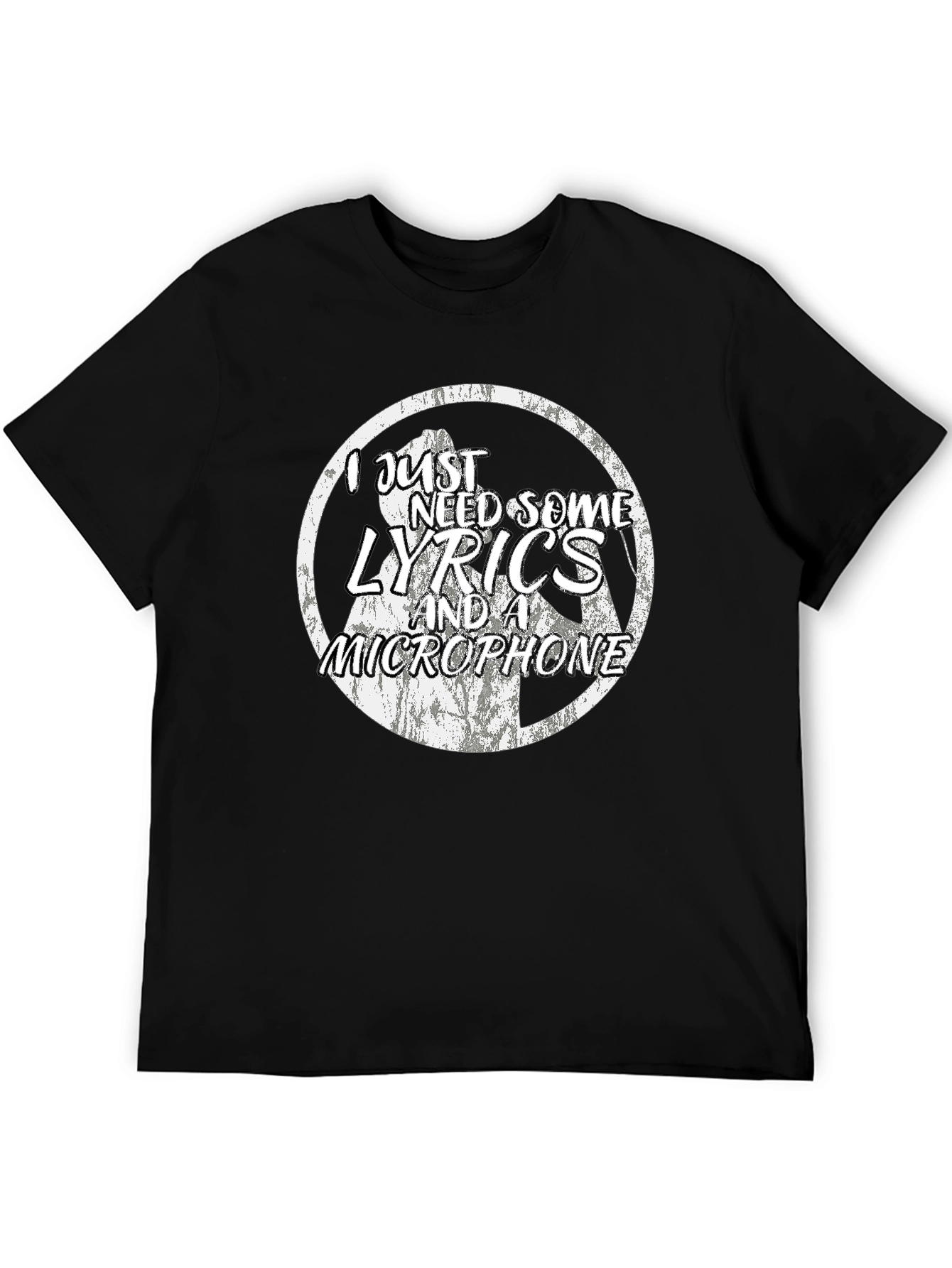Lyrics & Microphone Graphic Tee - Singer Musician T-Shirt