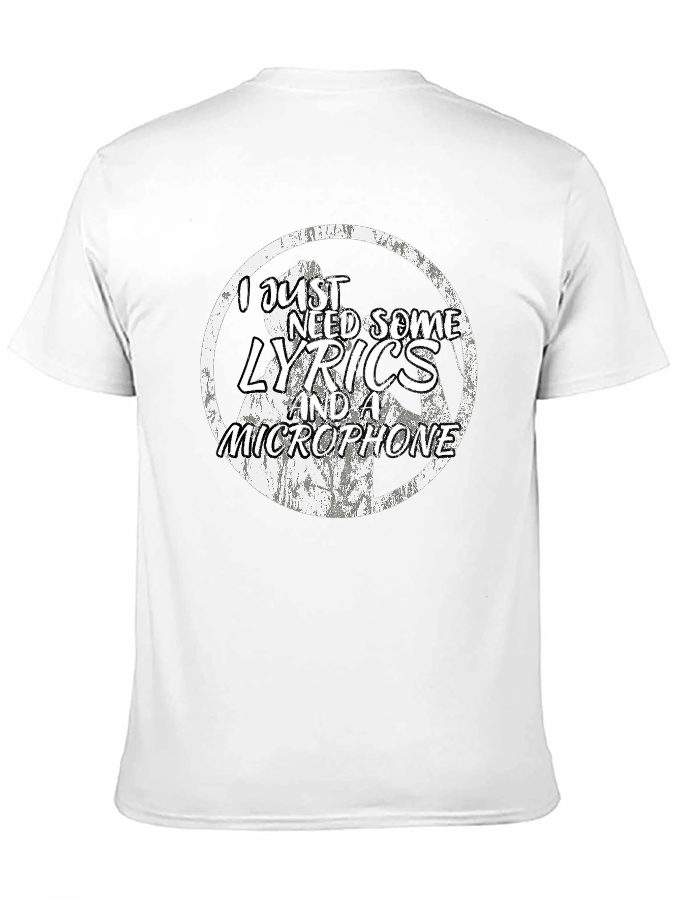 Lyrics & Microphone Graphic Tee - Singer Musician T-Shirt