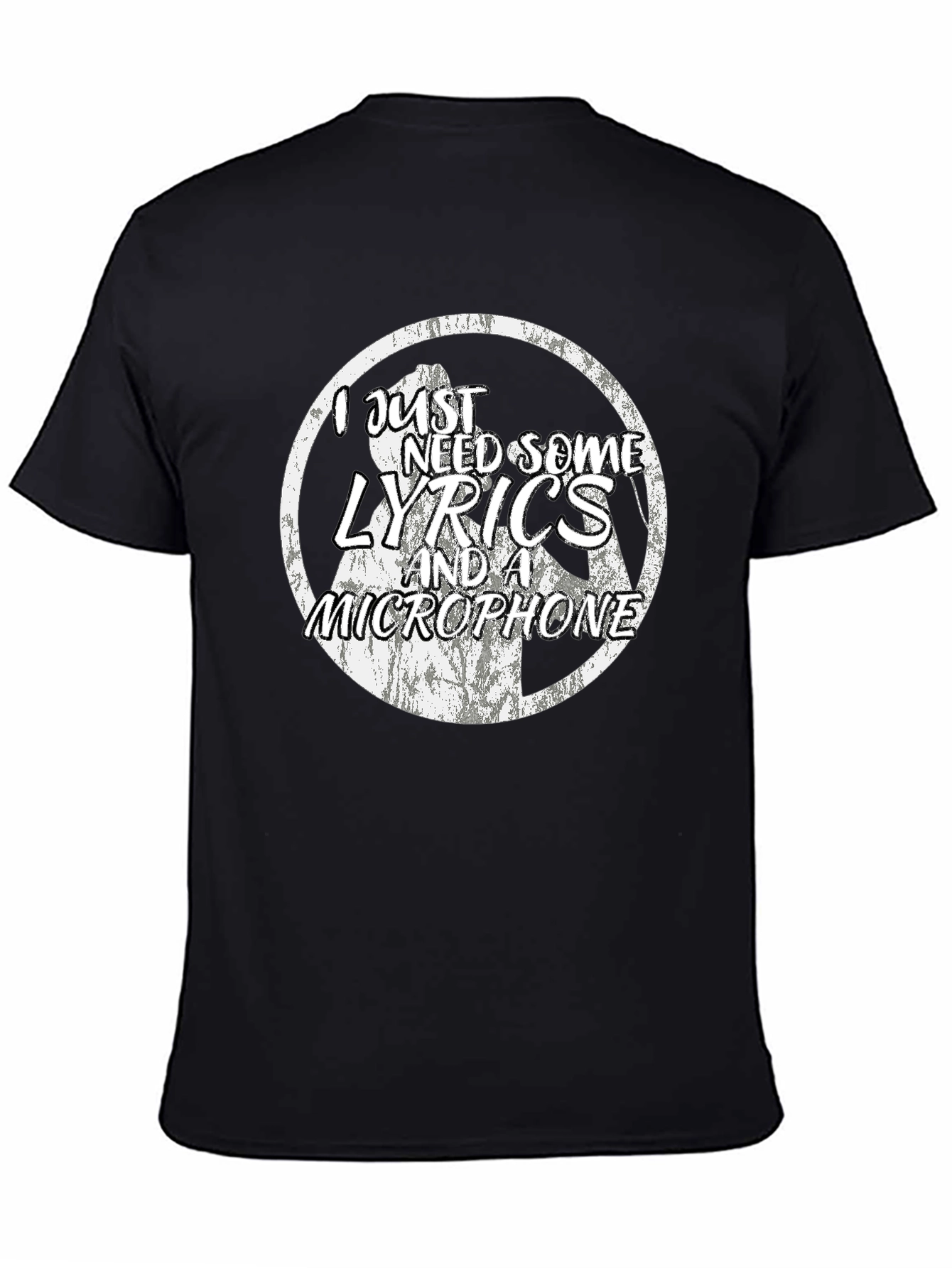 Lyrics & Microphone Graphic Tee - Singer Musician T-Shirt