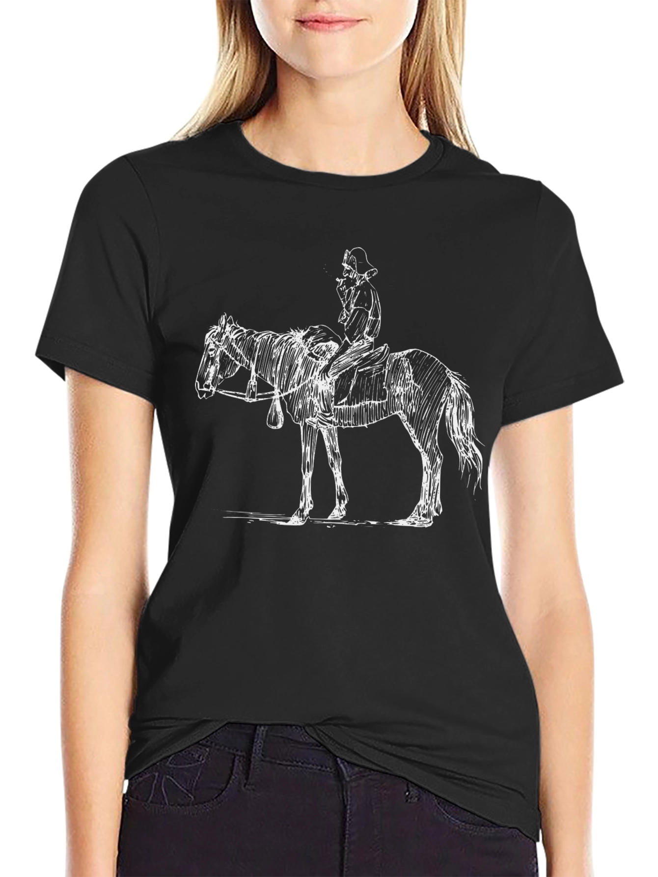 Cowboy Sketch Black T-Shirt