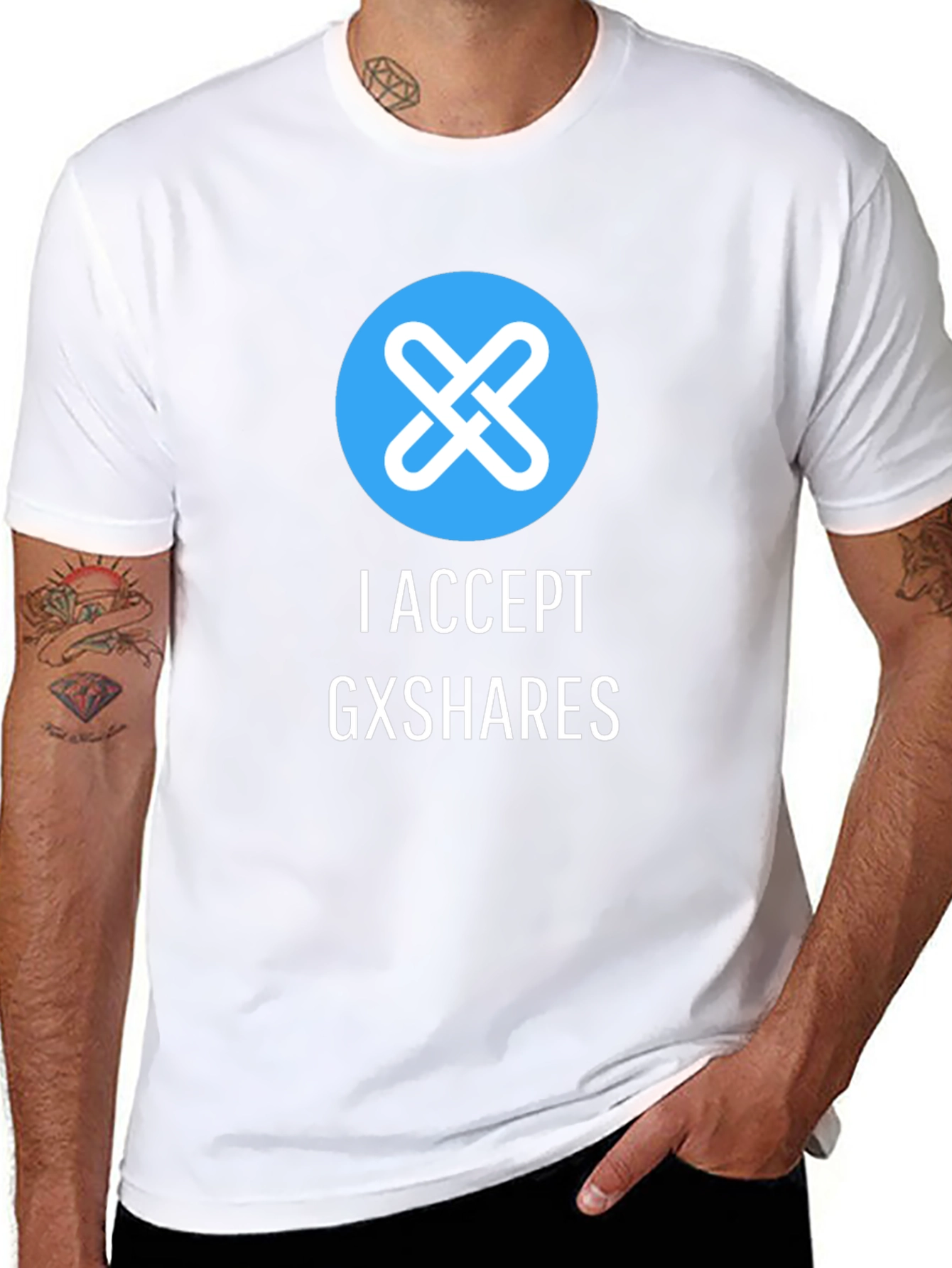I Accept GXSHARES Graphic Tee - Black Cotton Blend