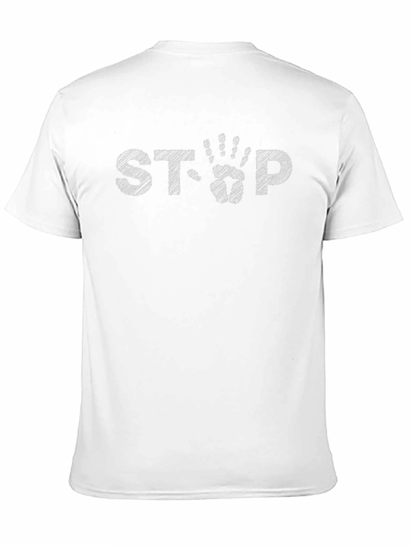 Black Graphic Tee - Stop Hand Print
