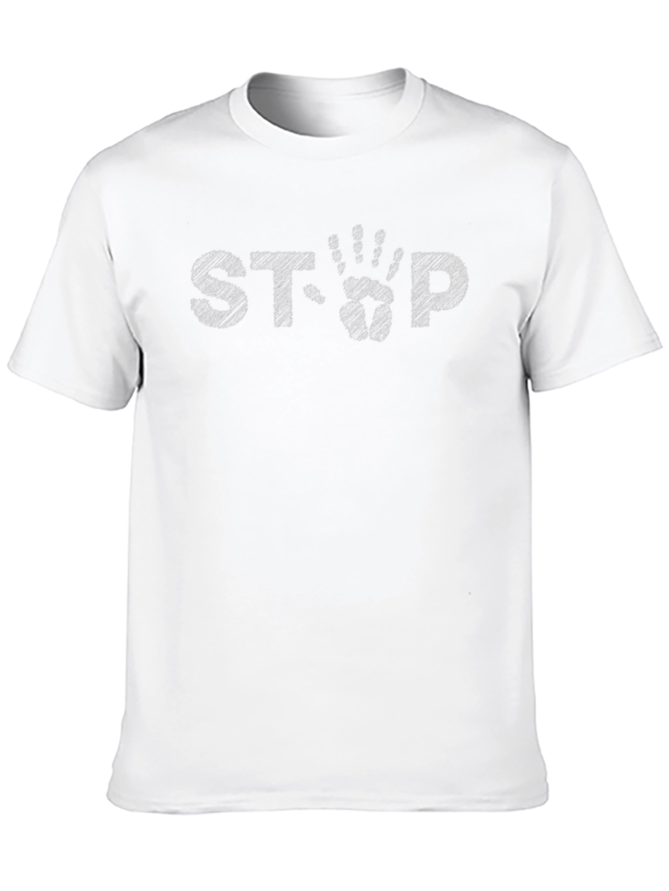 Black Graphic Tee - Stop Hand Print