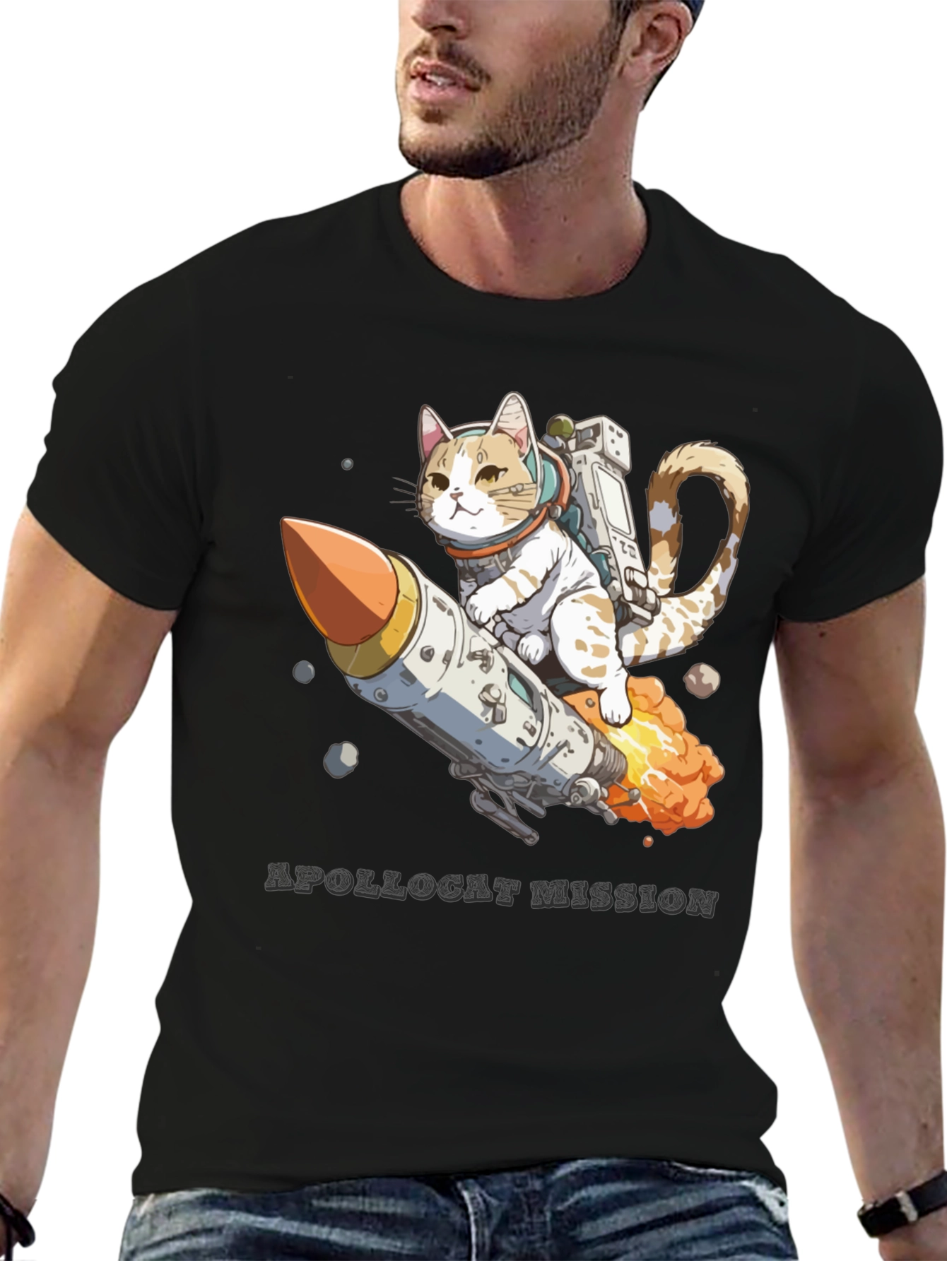 ApolloCat Mission Black T-Shirt