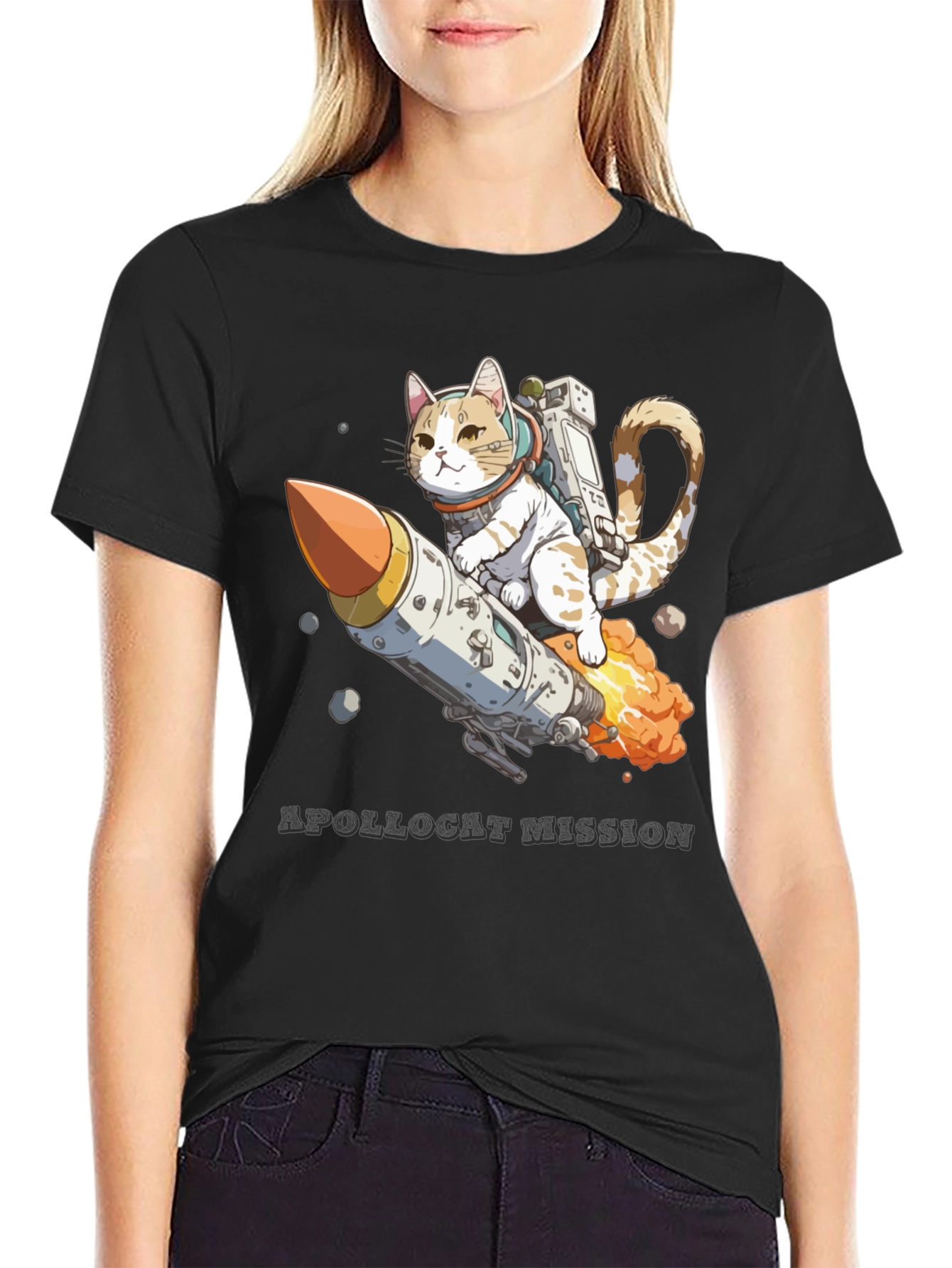 ApolloCat Mission Black T-Shirt