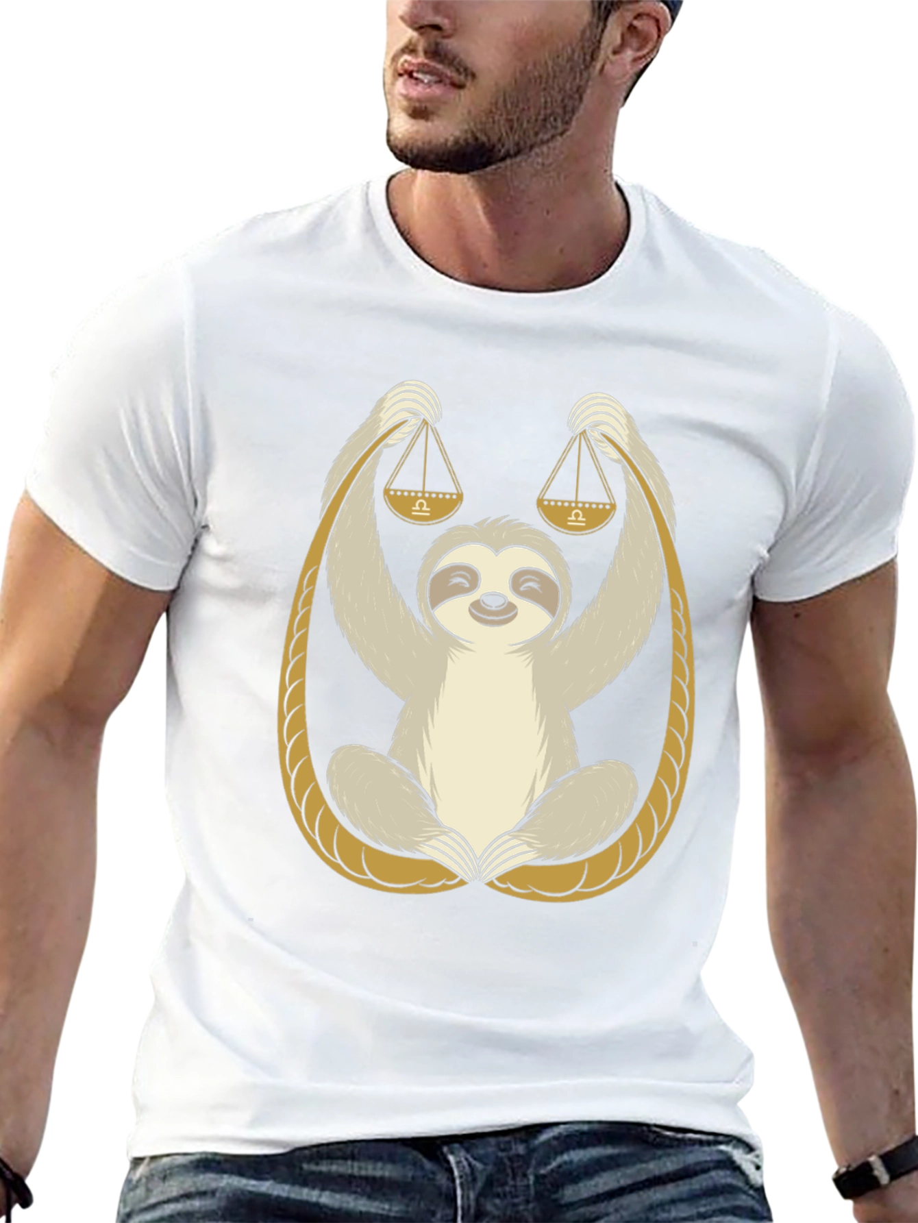 Sloth Libra Zodiac Graphic T-Shirt