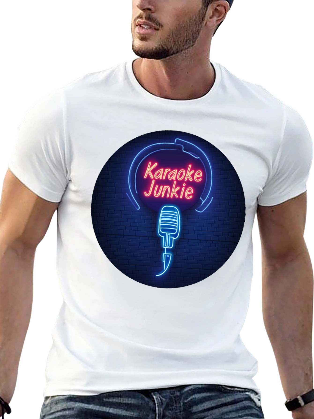 Karaoke Junkie Neon Graphic T-Shirt