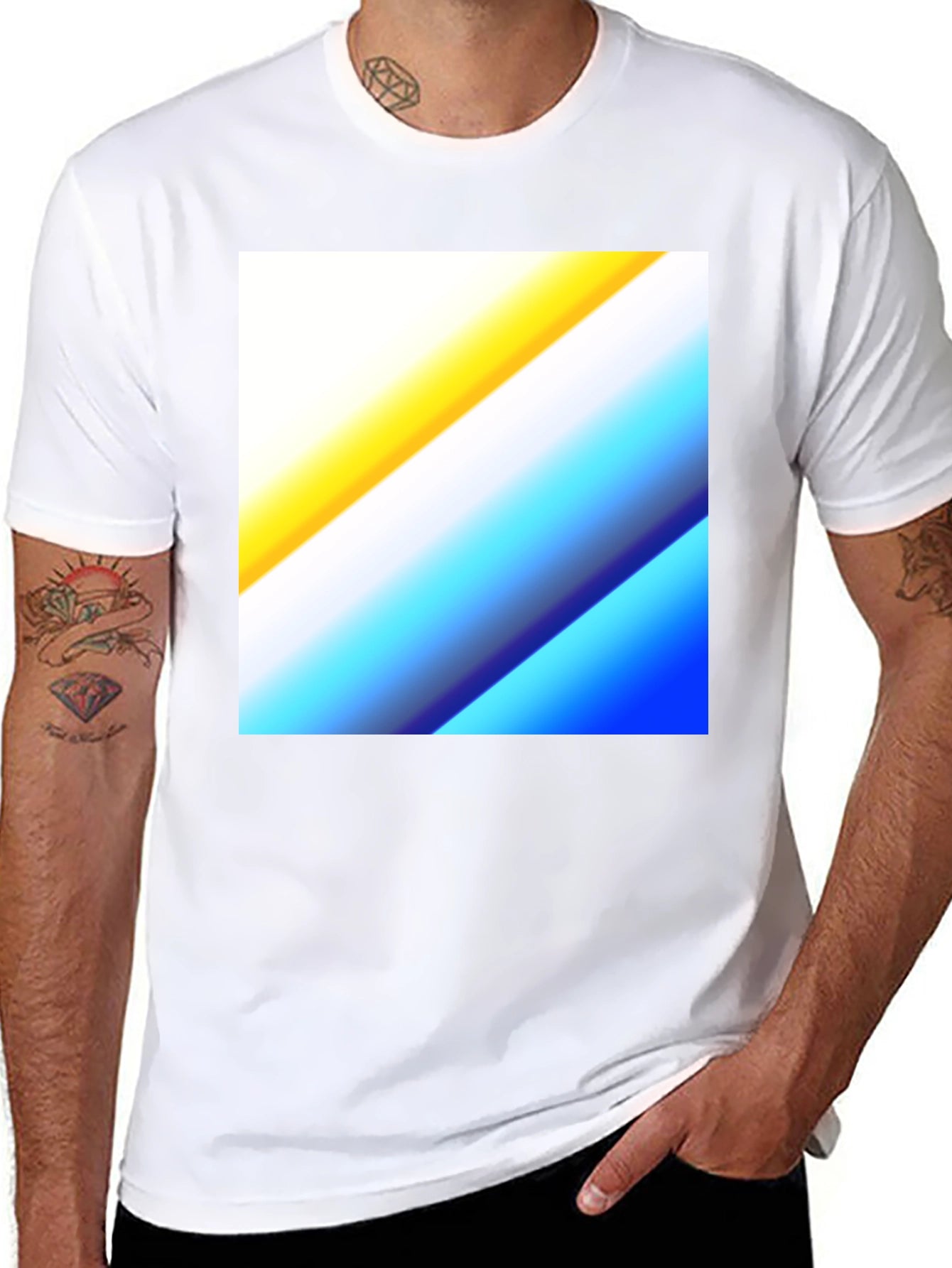 Abstract Gradient Graphic Tee - Black