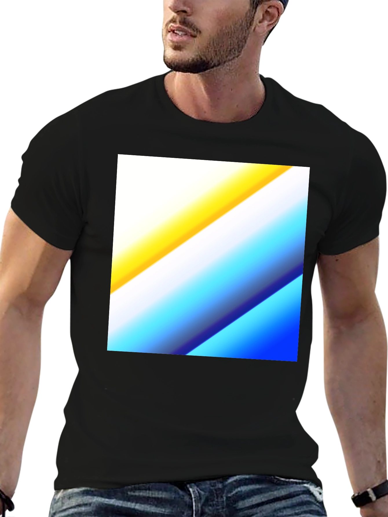 Abstract Gradient Graphic Tee - Black