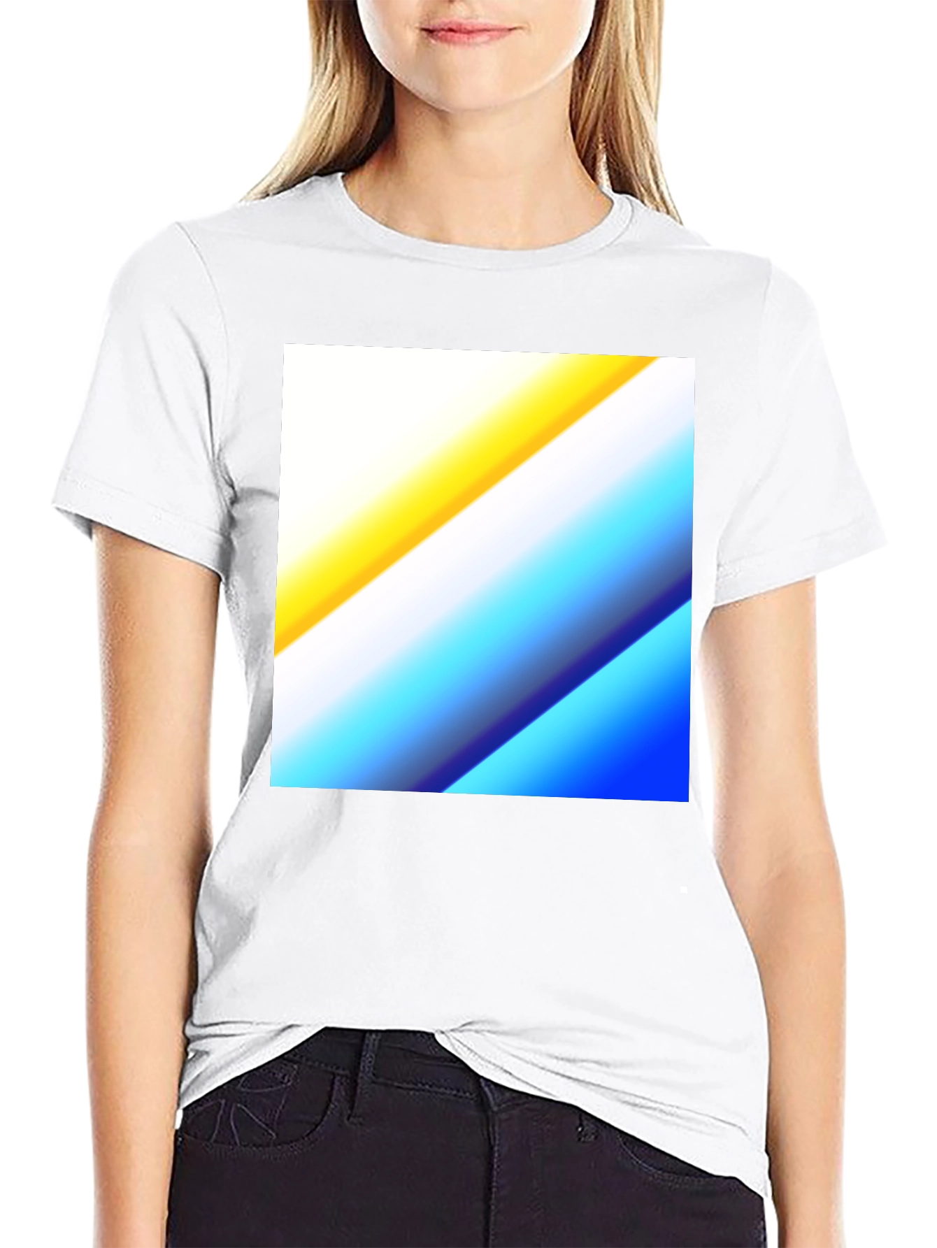 Abstract Gradient Graphic Tee - Black