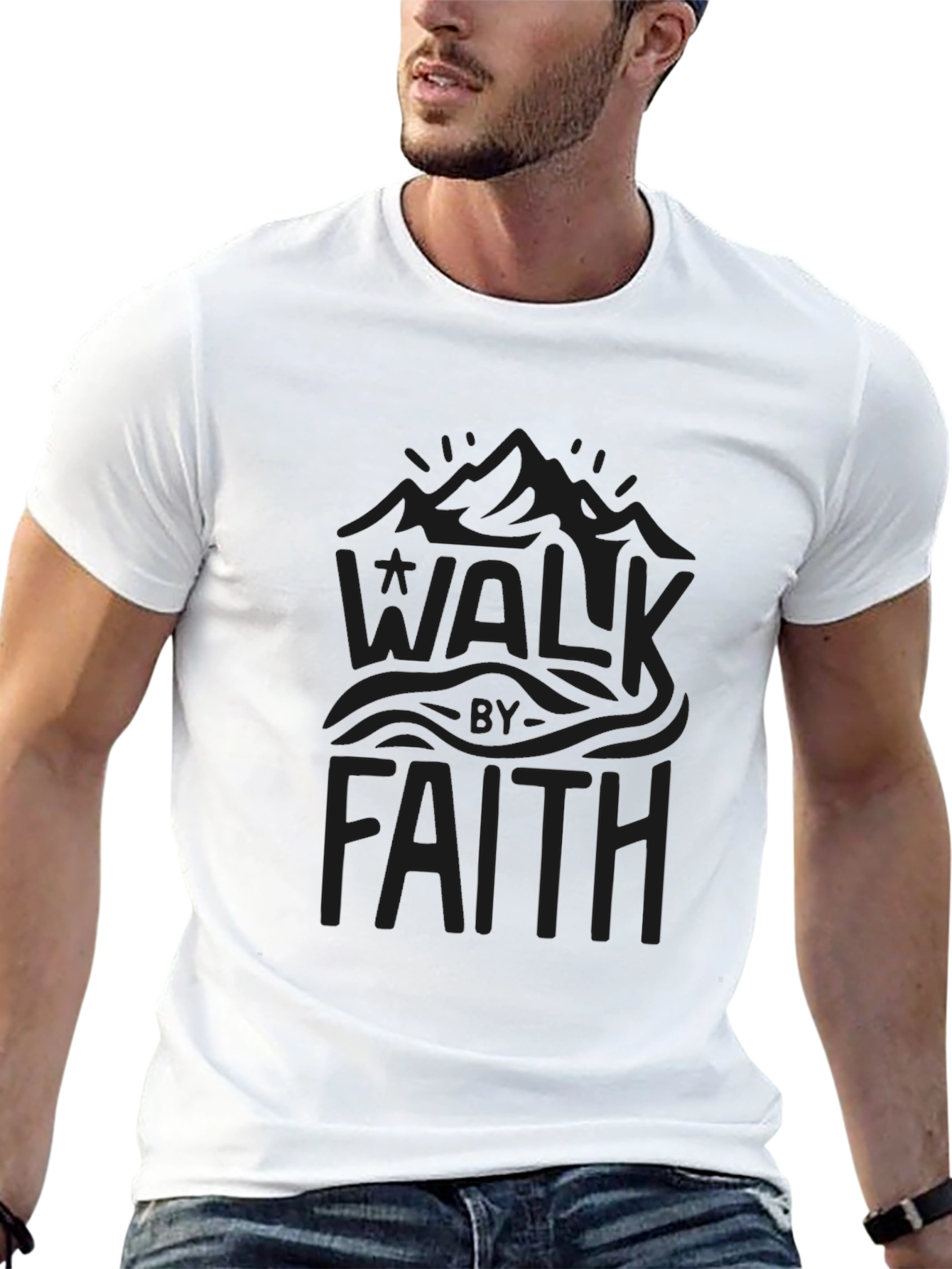 Walk By Faith Graphic Tee - Black