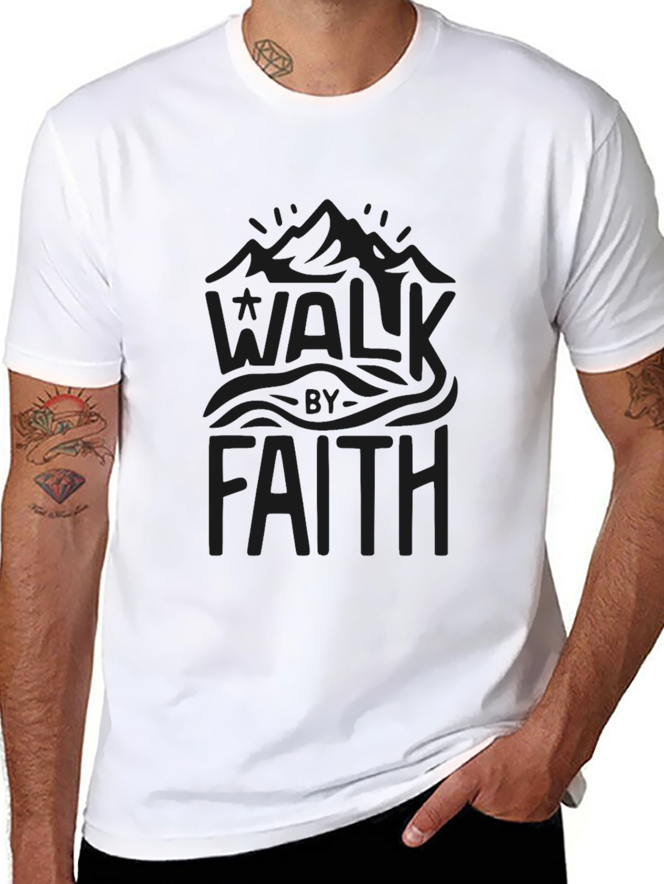 Walk By Faith Graphic Tee - Black