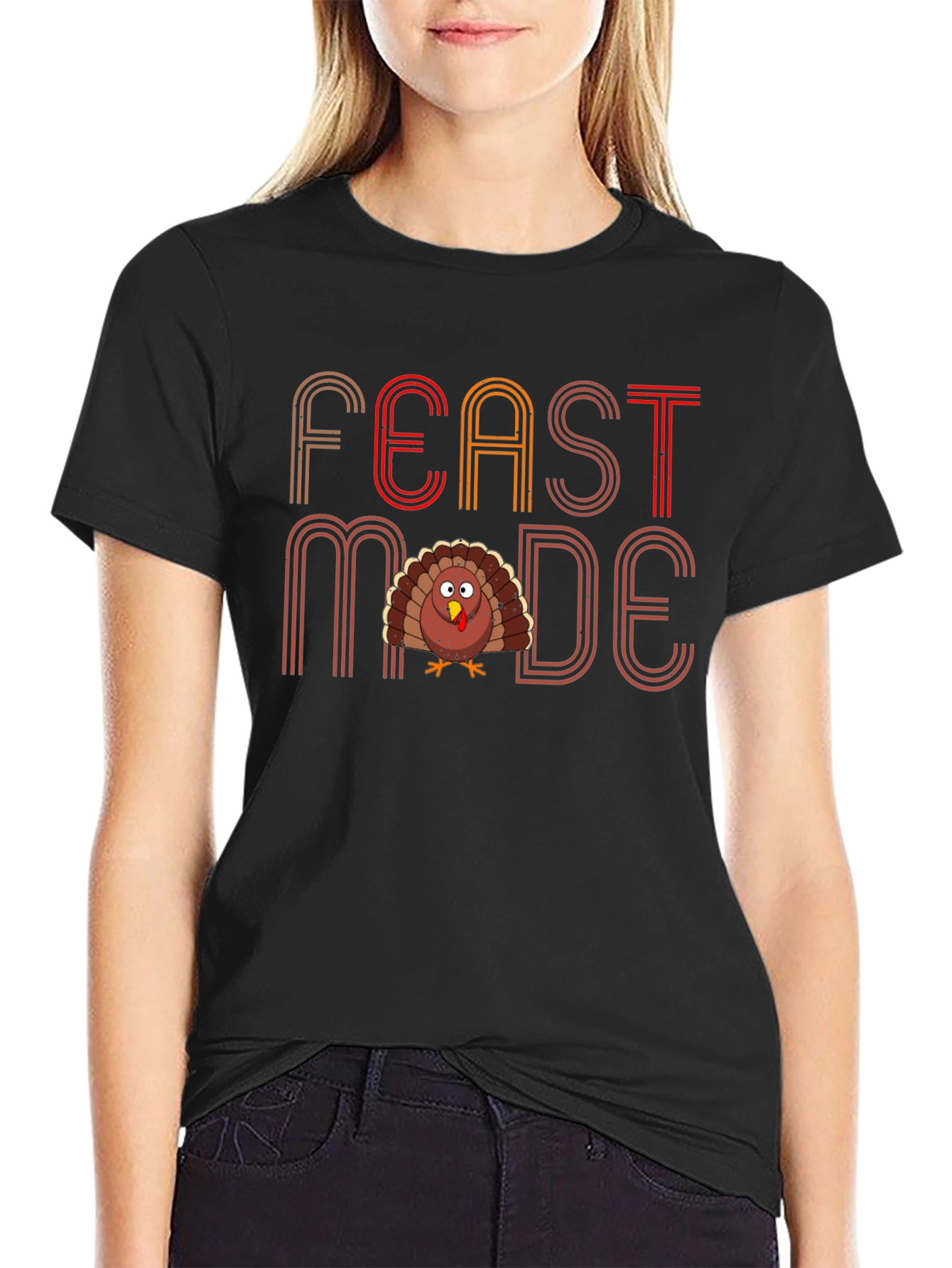 Feast Mode Turkey T-Shirt Thanksgiving Holiday Tee