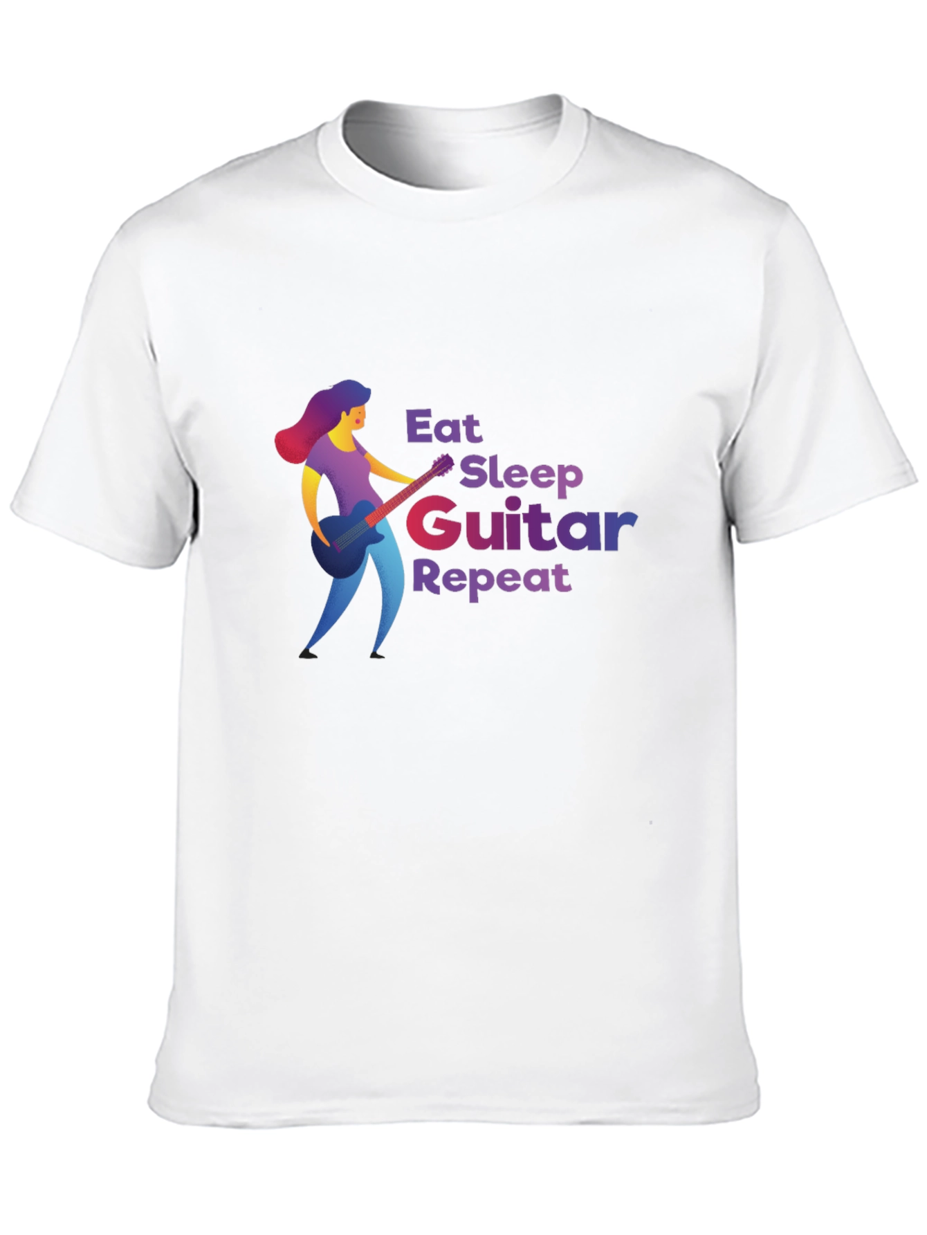 Eat Sleep Guitar Repeat Black T-Shirt