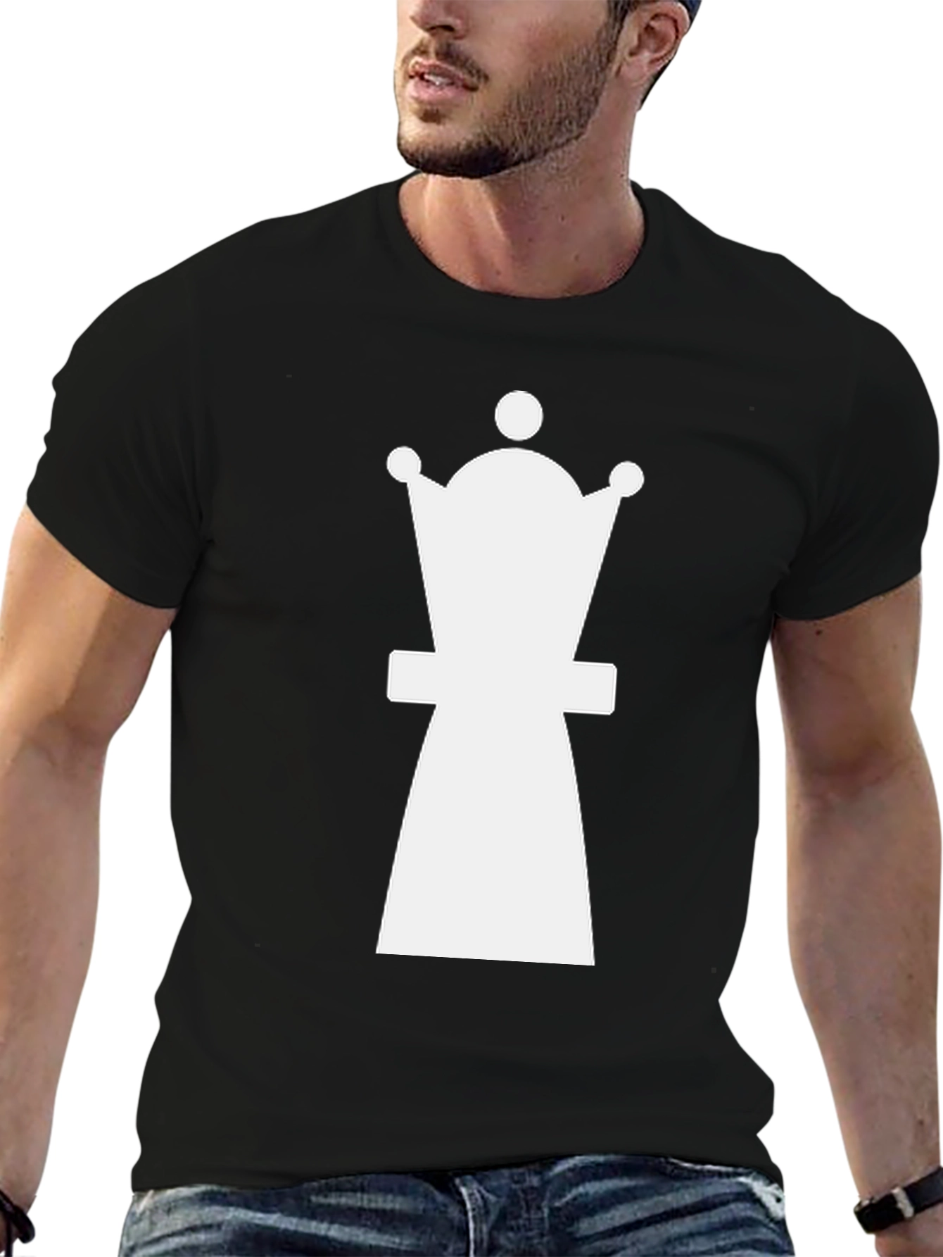Chess Queen Graphic T-Shirt - Black Cotton Tee