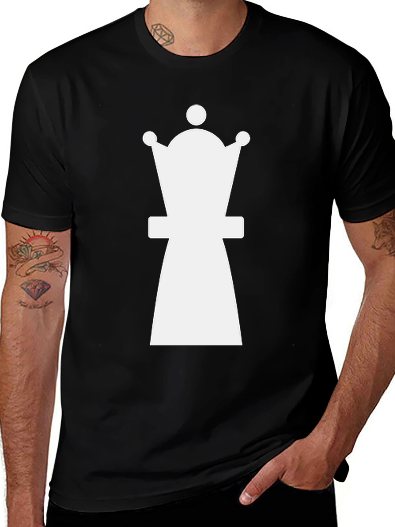 Chess Queen Graphic T-Shirt - Black Cotton Tee