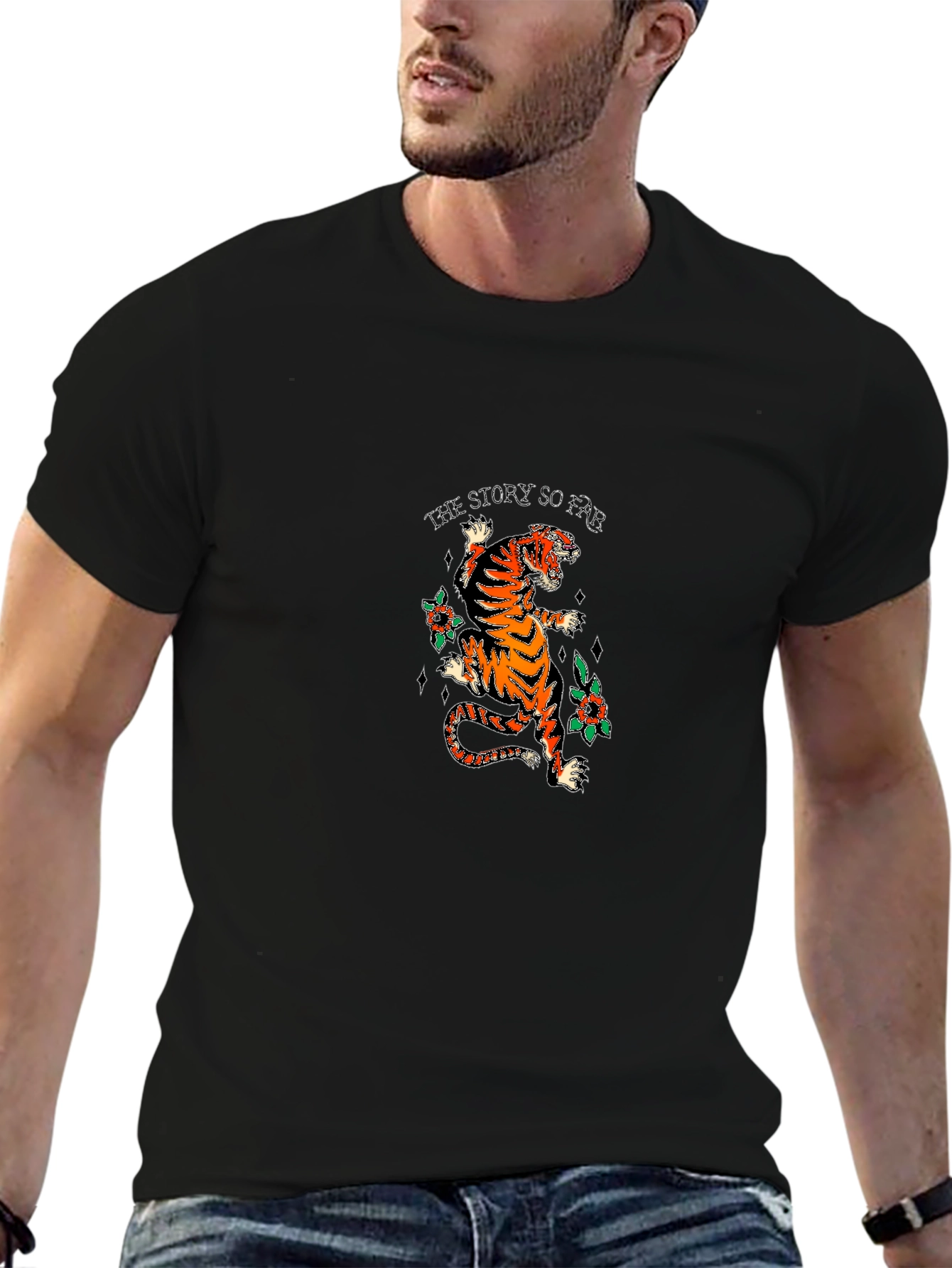 Tiger Graphic Black Tee