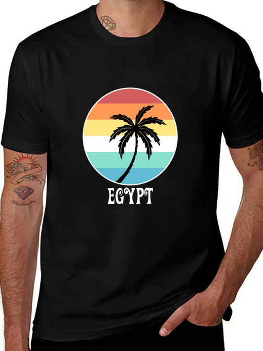 Egypt Palm Tree Sunset Graphic Tee