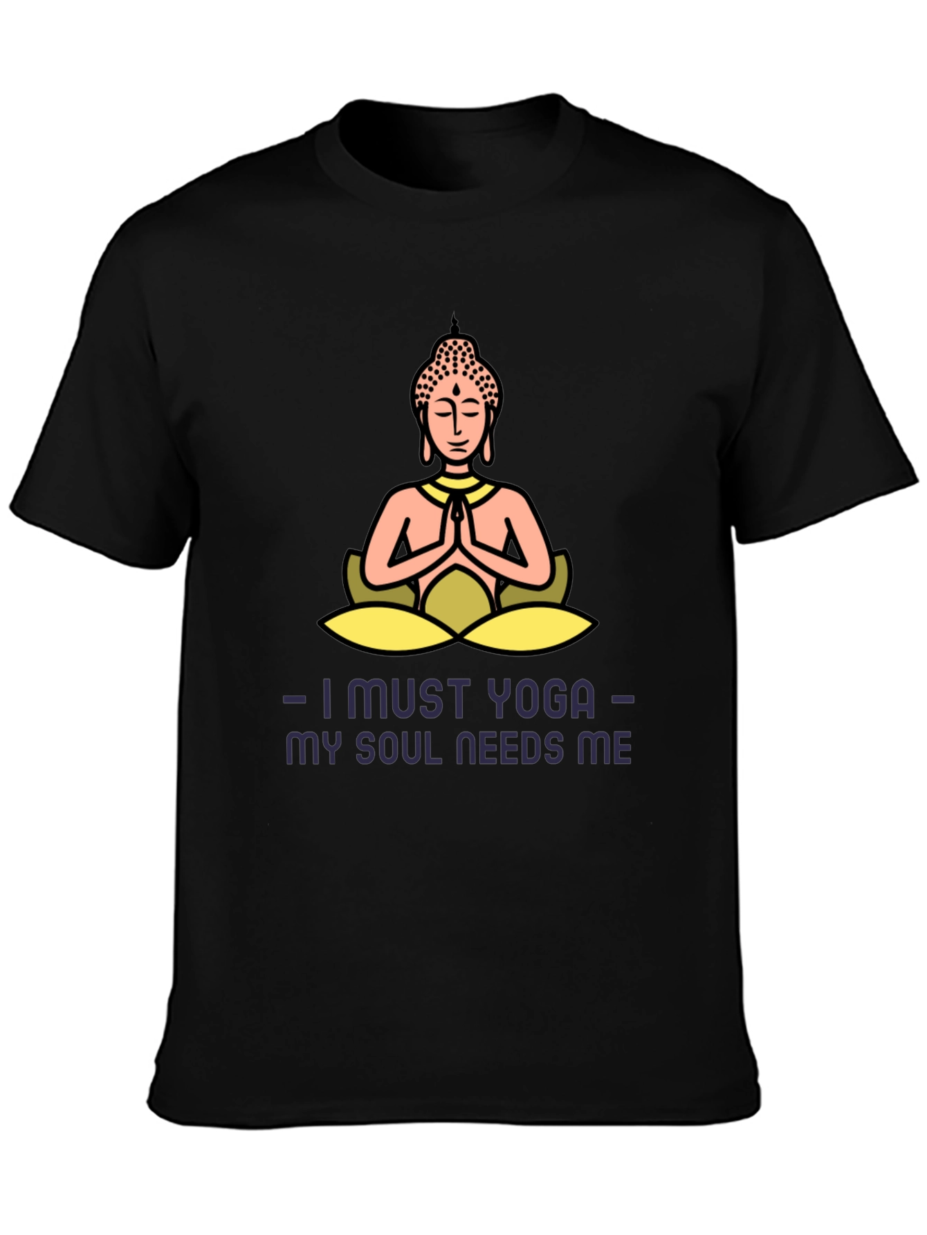 Yoga Soul Needs Me Black T-Shirt