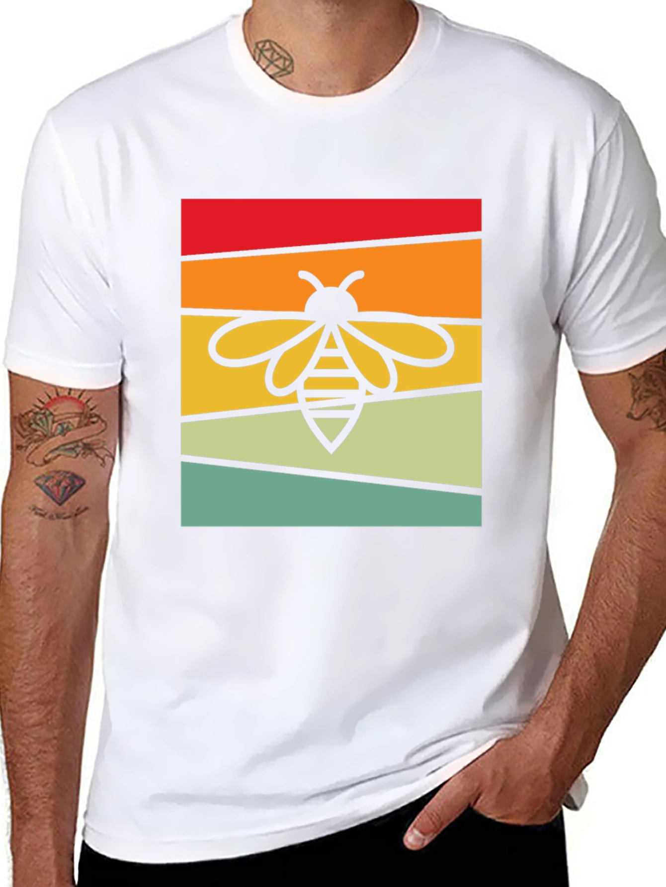 Retro Bee Graphic Tee - Black