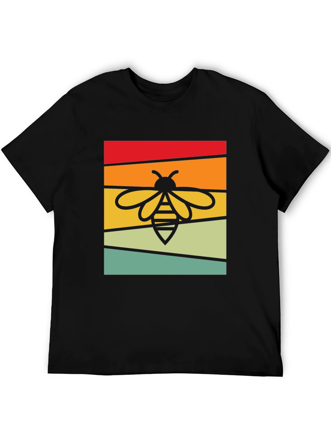 Retro Bee Graphic Tee - Black