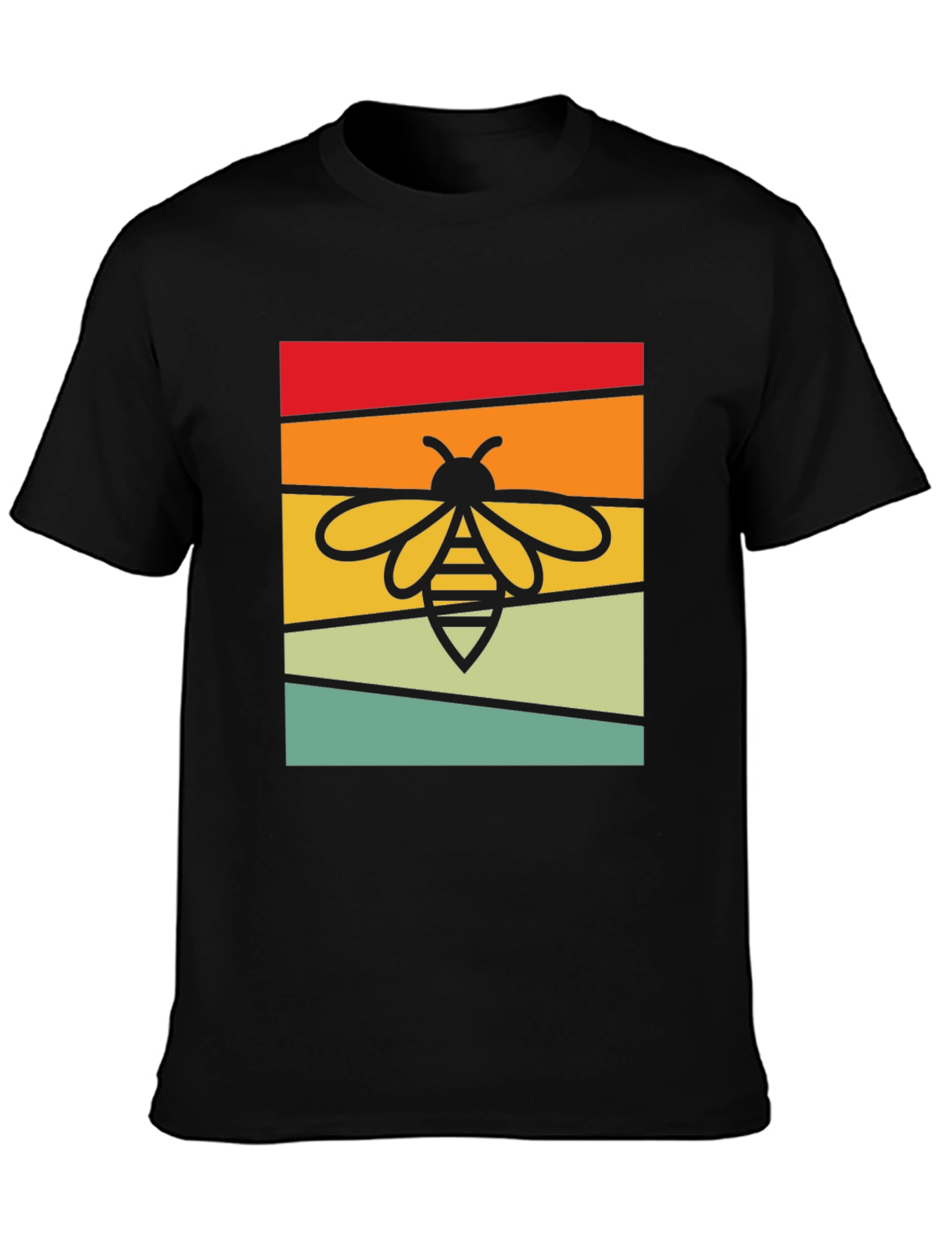 Retro Bee Graphic Tee - Black