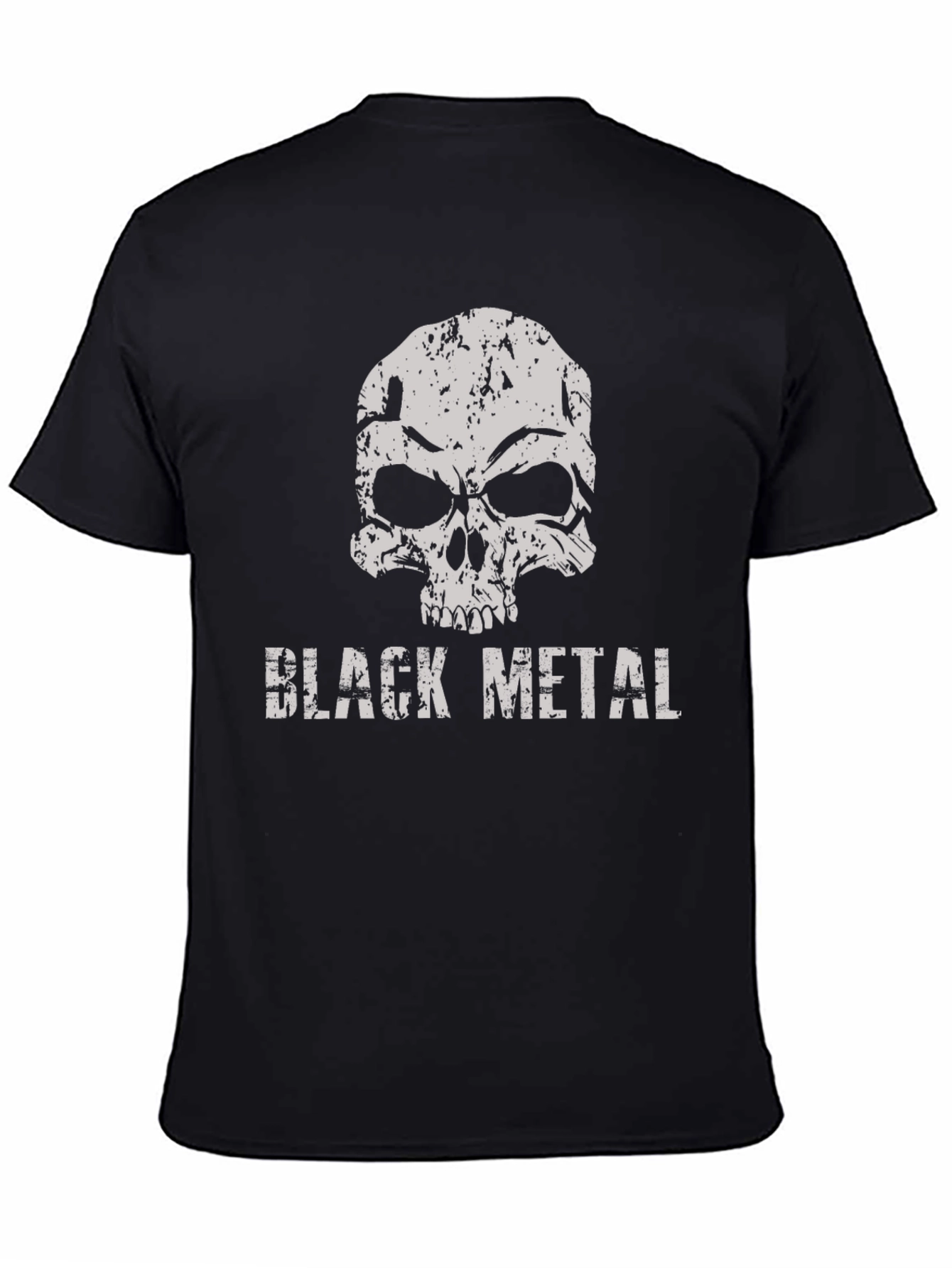 Black Metal Skull Graphic T-Shirt