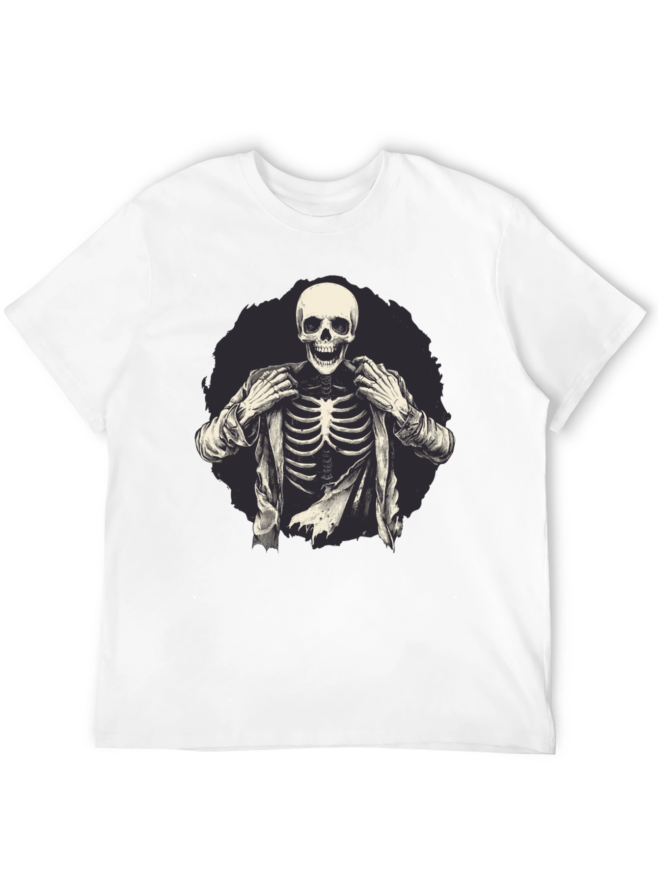 Skeleton in Suit Graphic Tee - Black