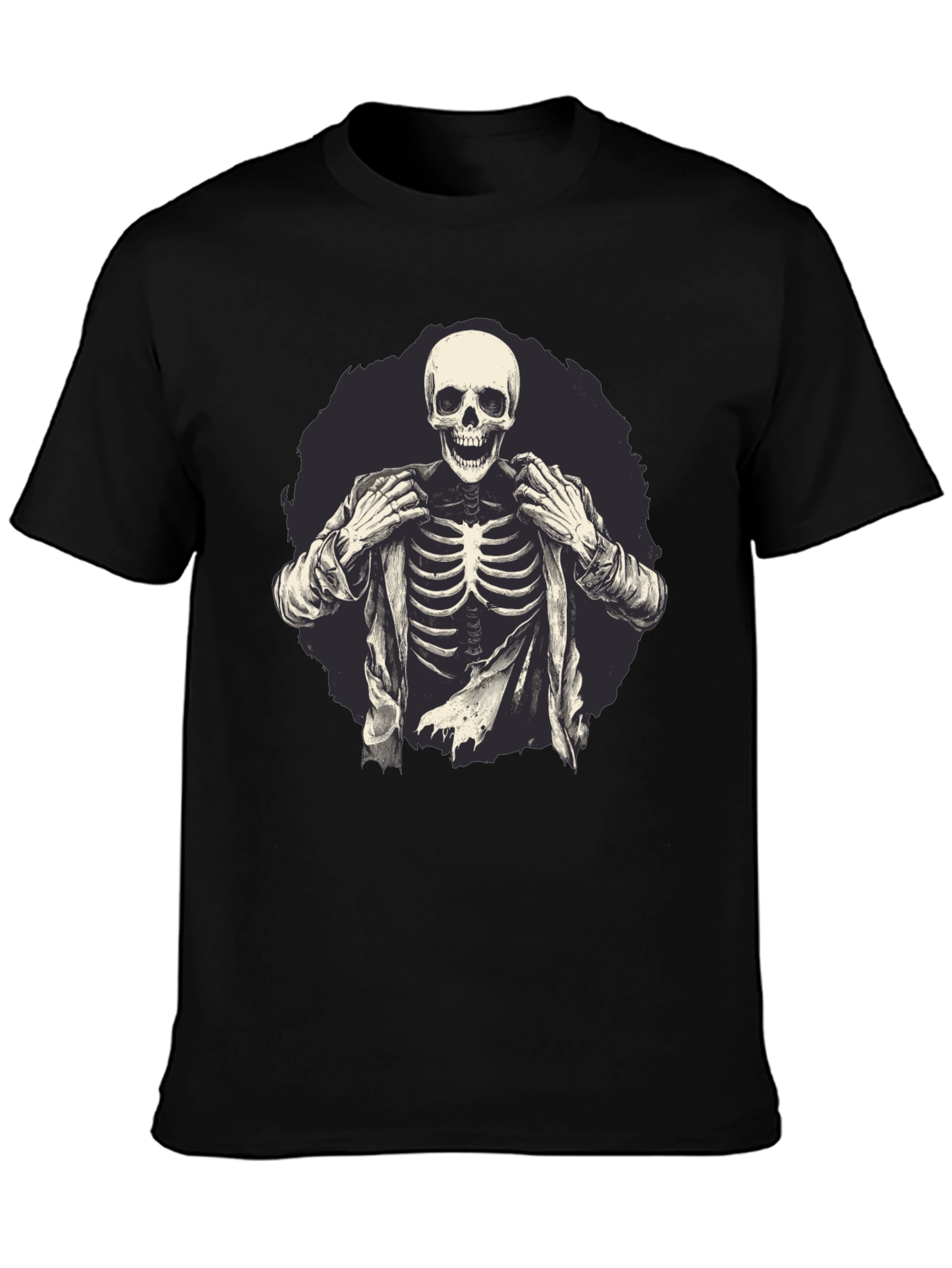 Skeleton in Suit Graphic Tee - Black