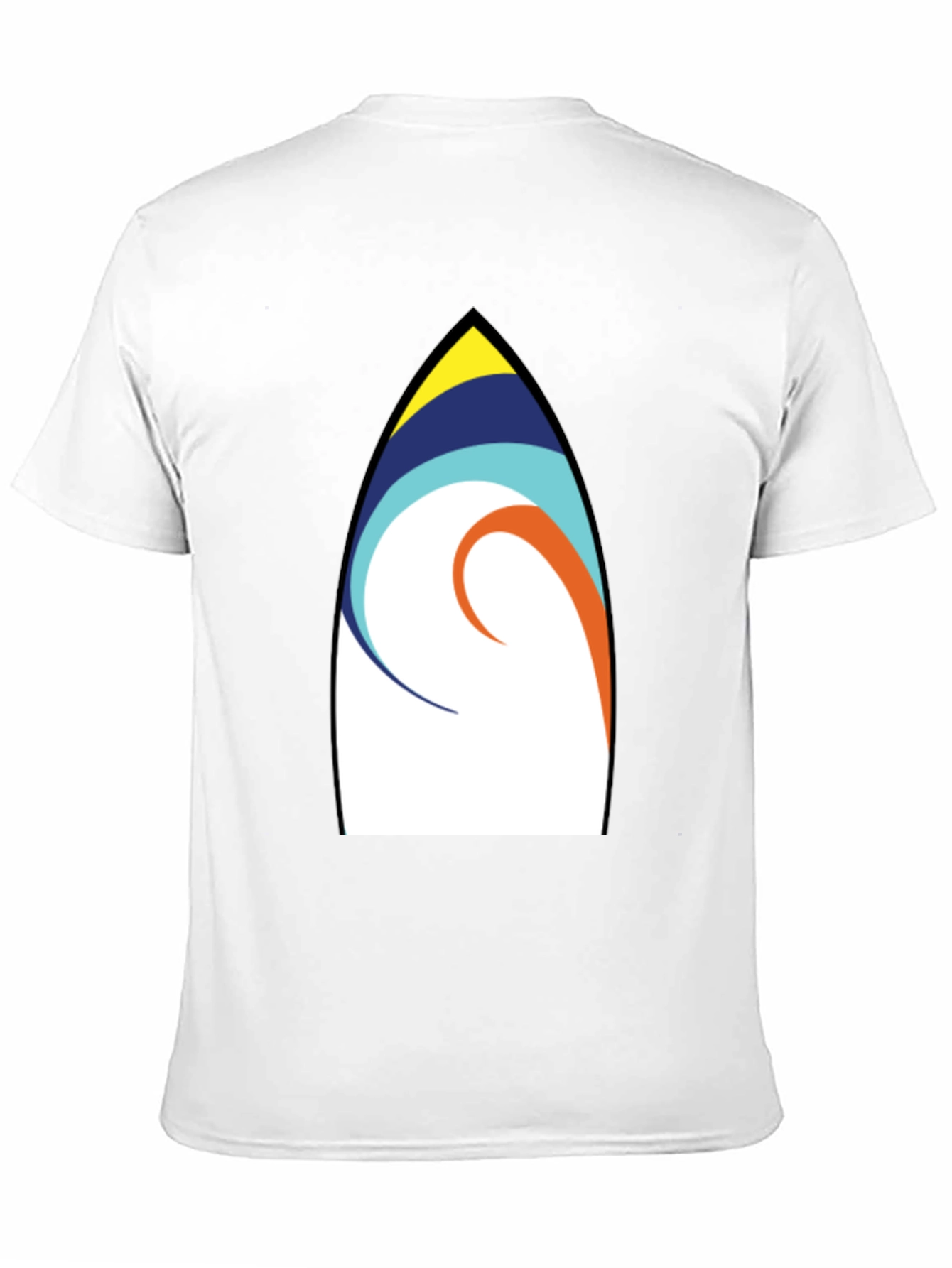 Surfboard Art Graphic Tee - Casual Black T-Shirt