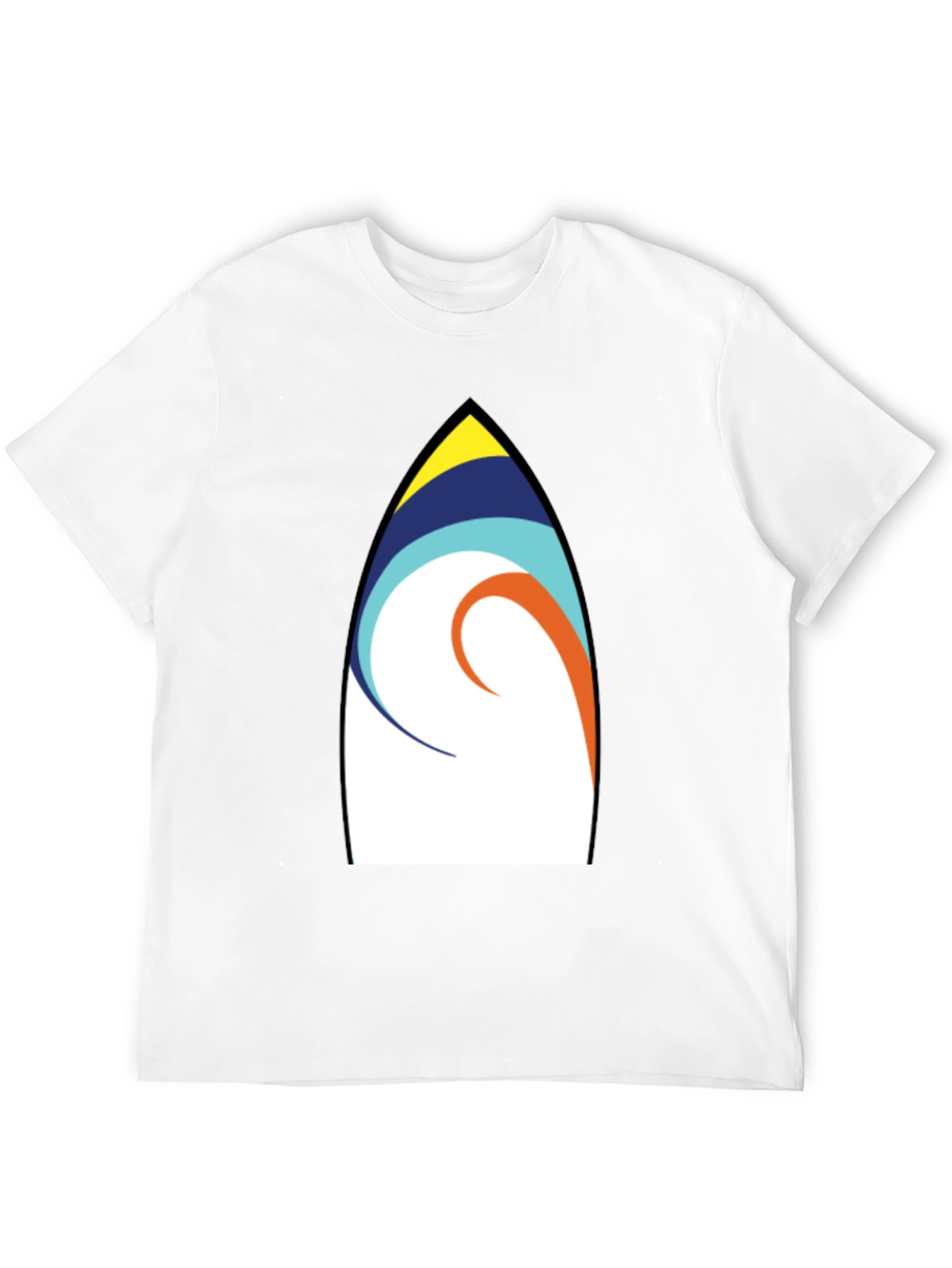 Surfboard Art Graphic Tee - Casual Black T-Shirt