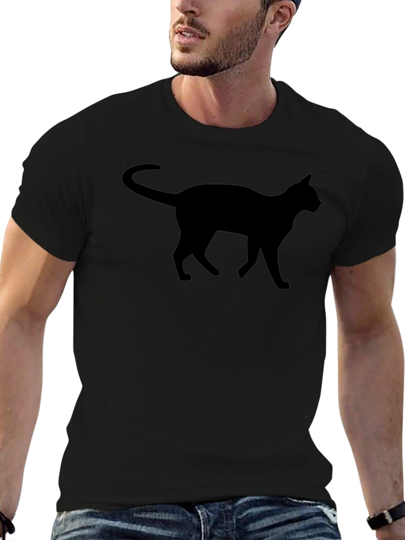 Black Cat Silhouette T-Shirt