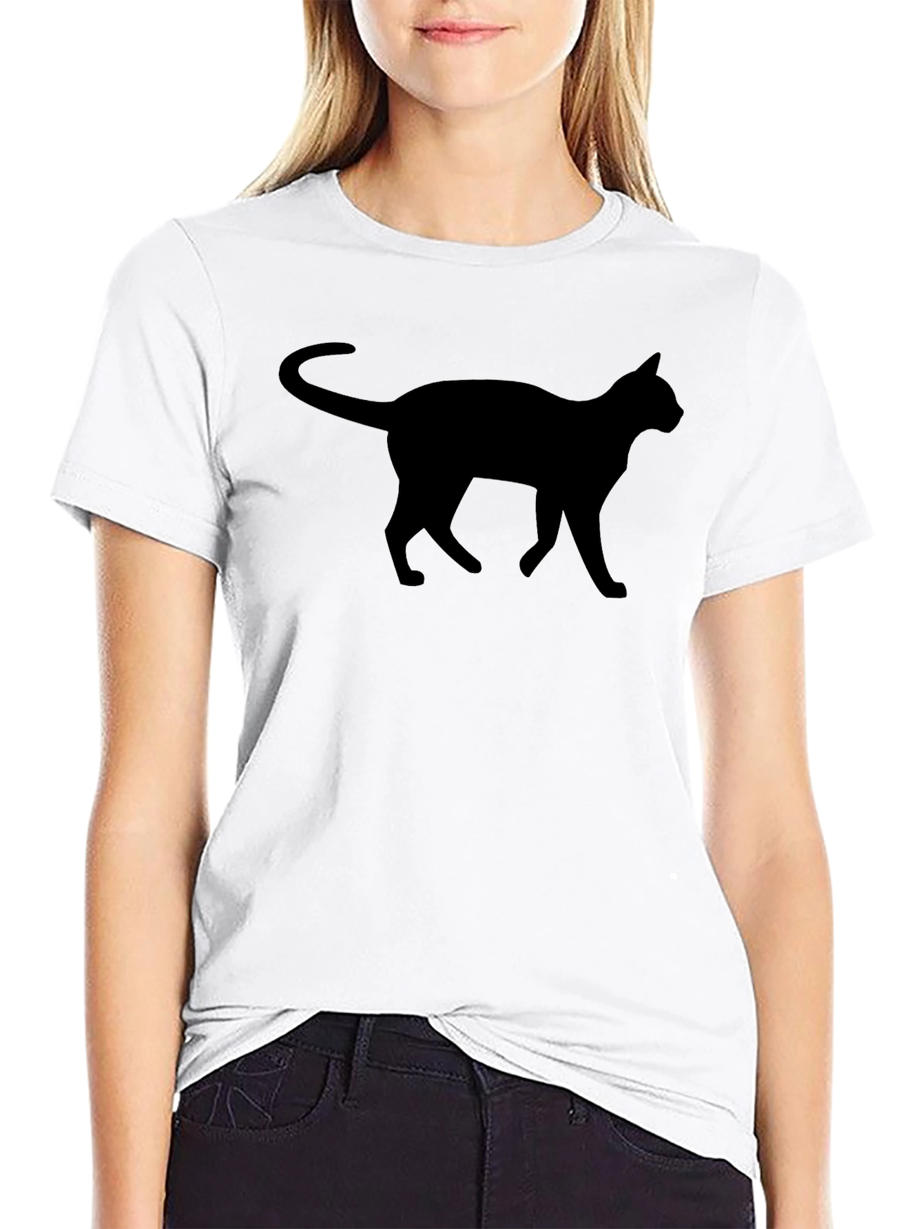 Black Cat Silhouette T-Shirt