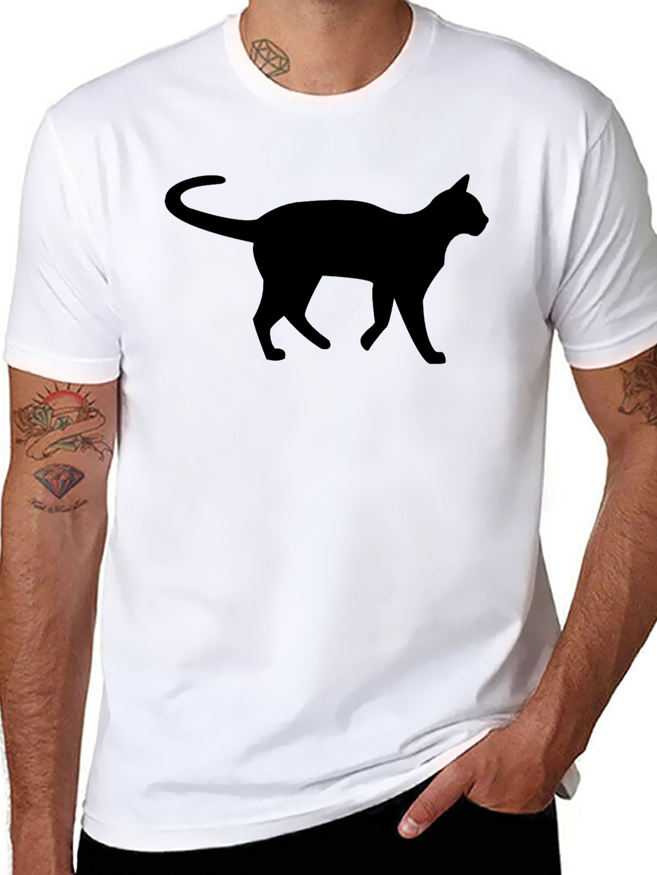 Black Cat Silhouette T-Shirt
