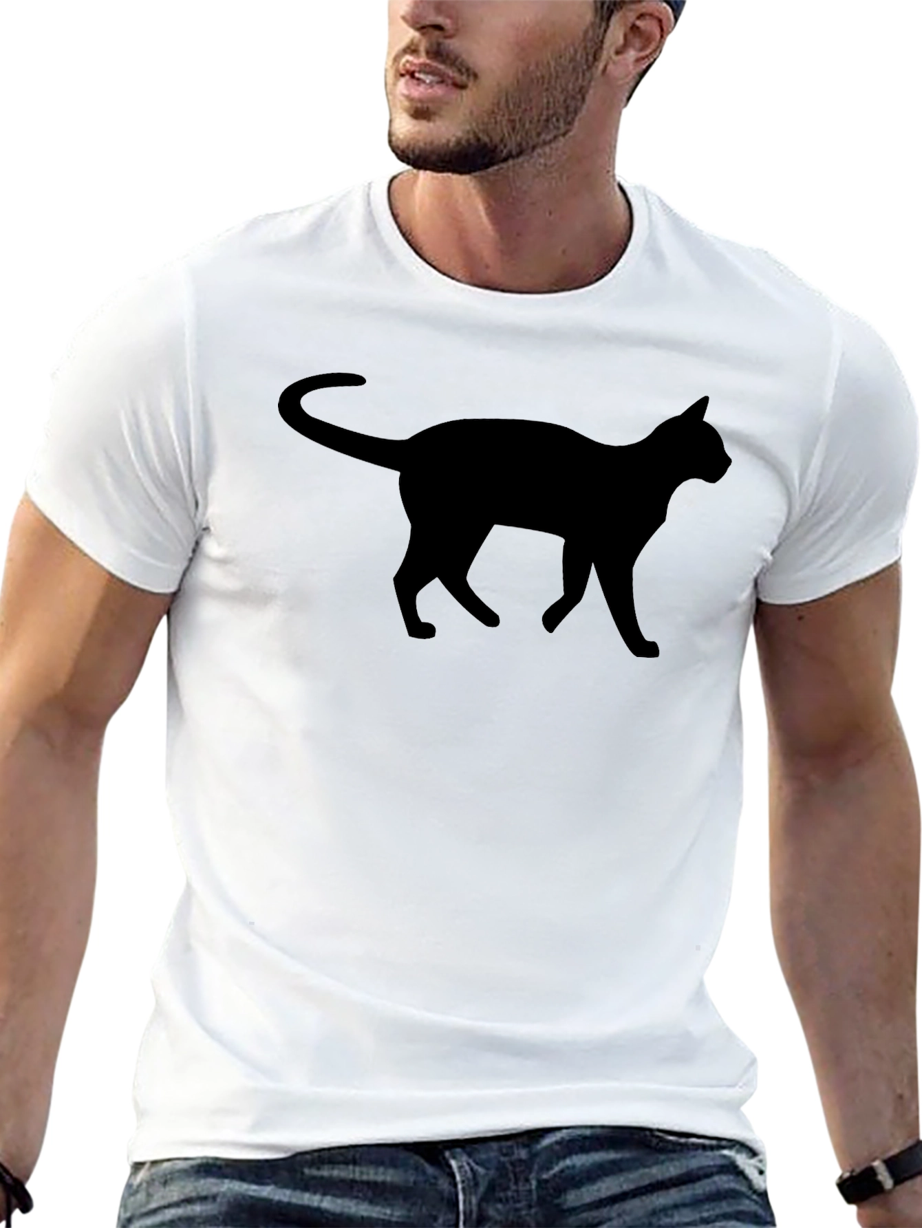 Black Cat Silhouette T-Shirt