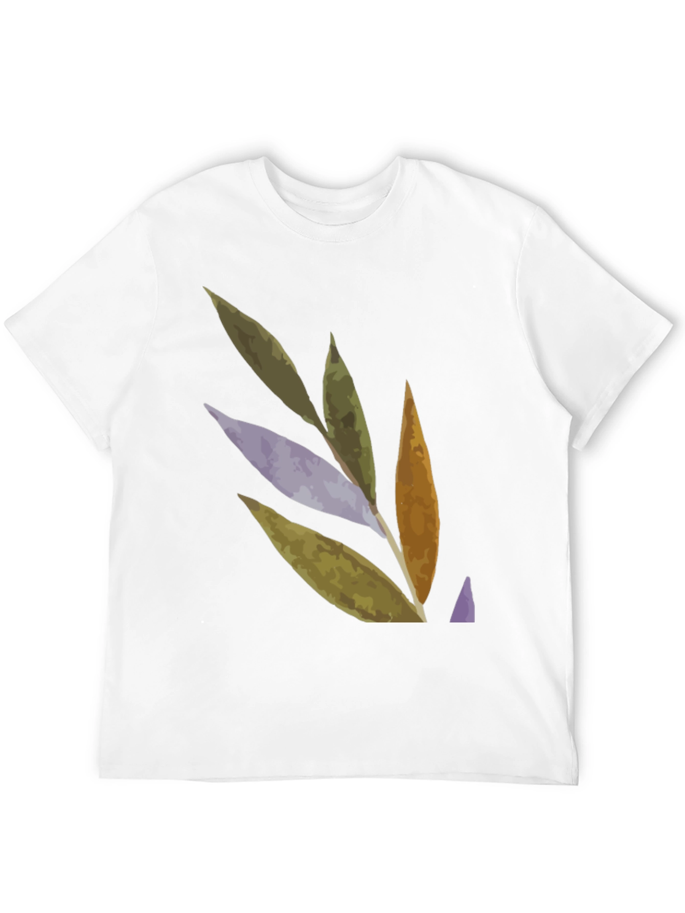 Abstract Leaf Design Black T-Shirt