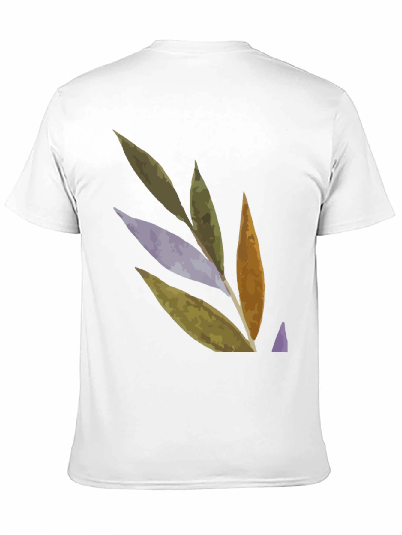 Abstract Leaf Design Black T-Shirt
