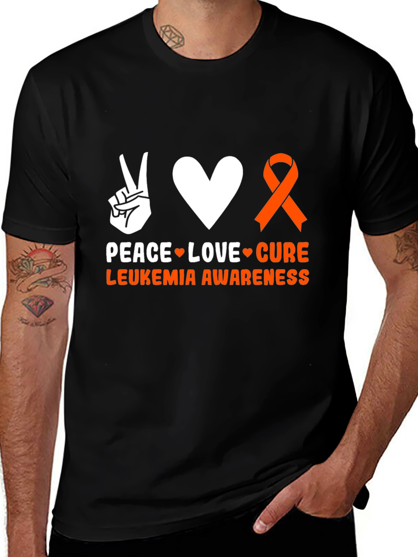 Peace Love Cure Leukemia Awareness T-Shirt