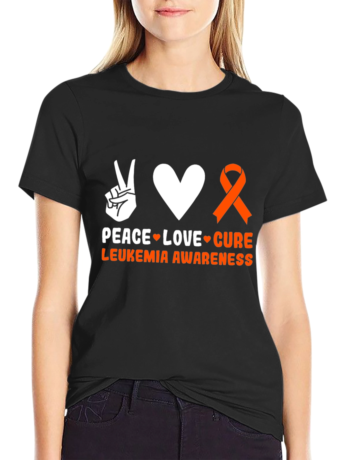 Peace Love Cure Leukemia Awareness T-Shirt