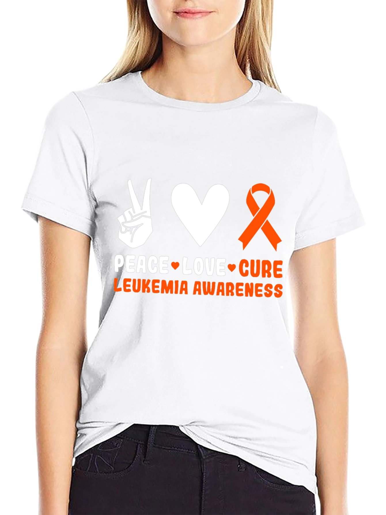 Peace Love Cure Leukemia Awareness T-Shirt