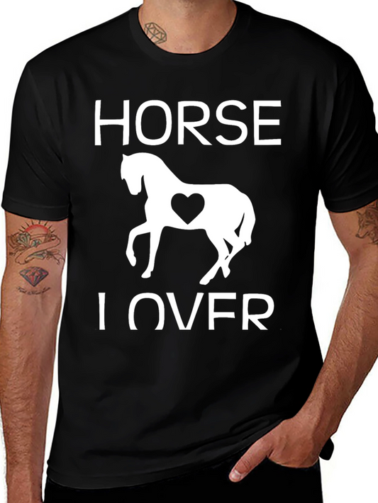 Horse Lover Graphic Tee - Black Cotton T-Shirt
