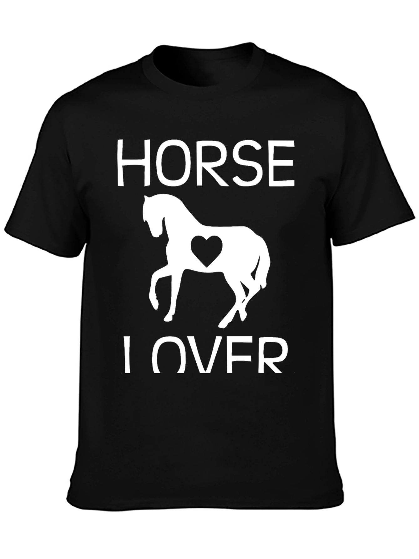 Horse Lover Graphic Tee - Black Cotton T-Shirt