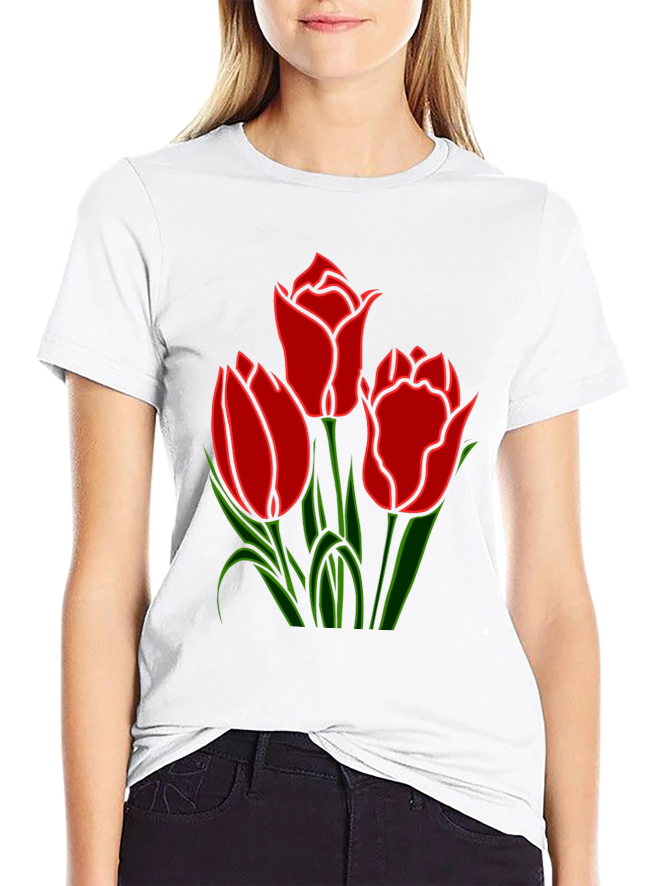 Tulip Graphic Tee - Stylish Floral Design