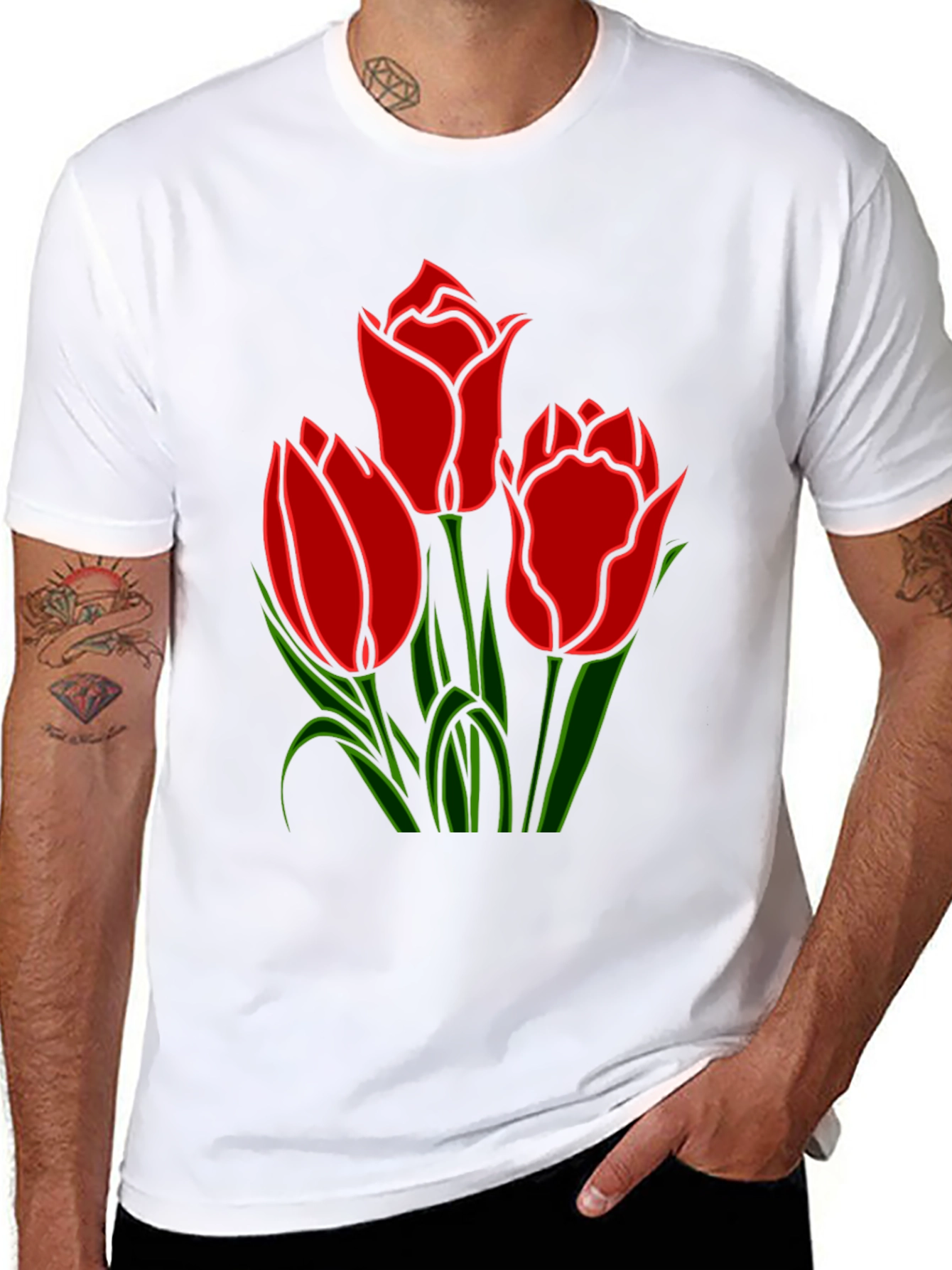 Tulip Graphic Tee - Stylish Floral Design