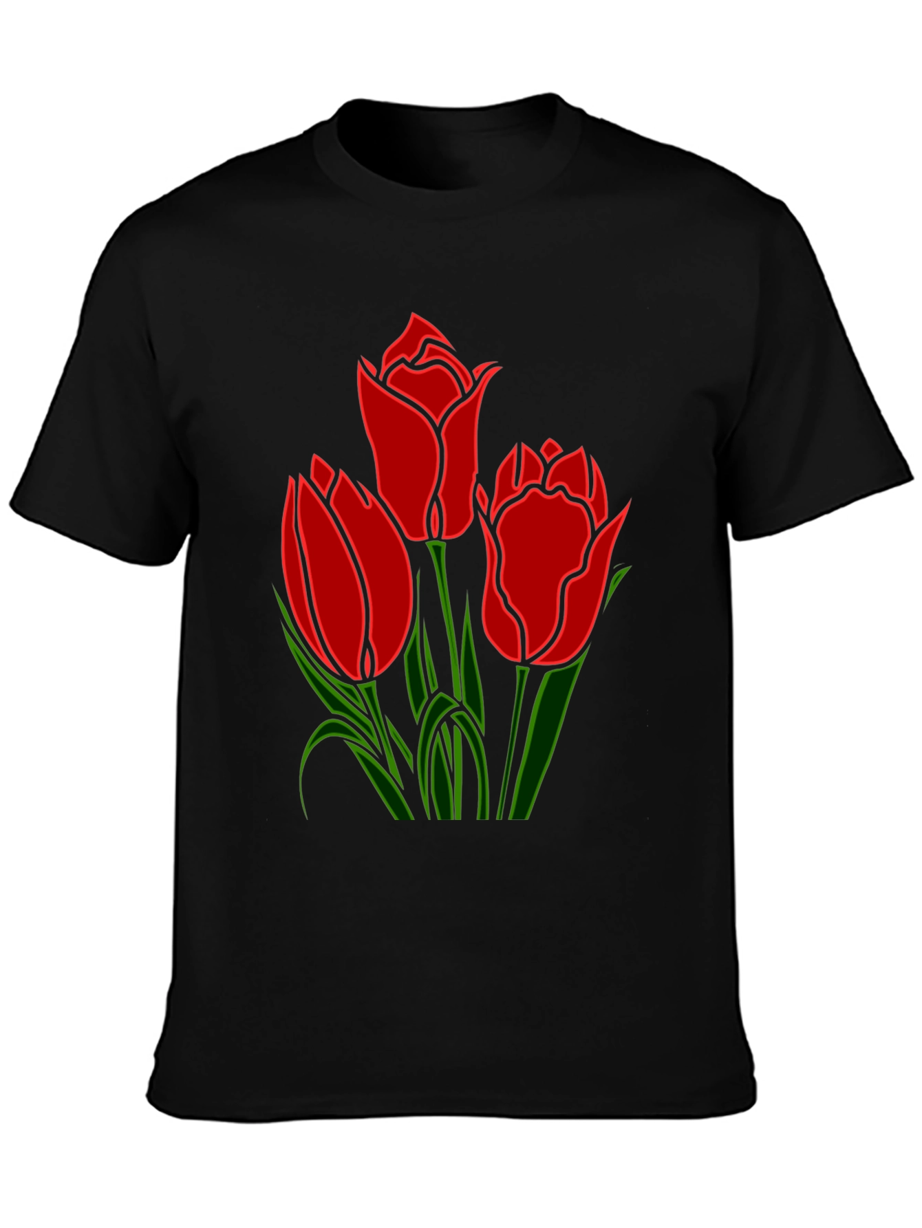 Tulip Graphic Tee - Stylish Floral Design