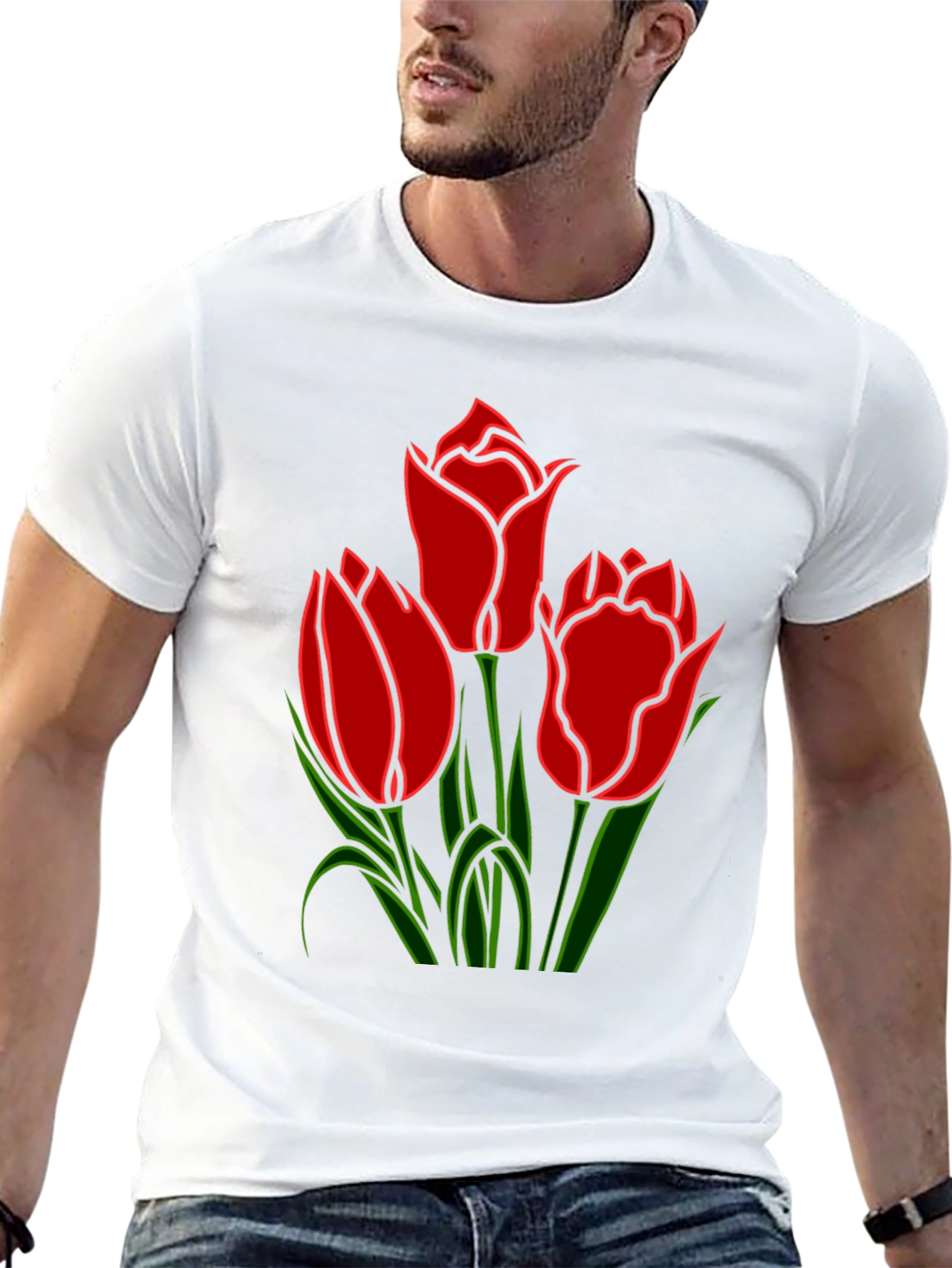 Tulip Graphic Tee - Stylish Floral Design